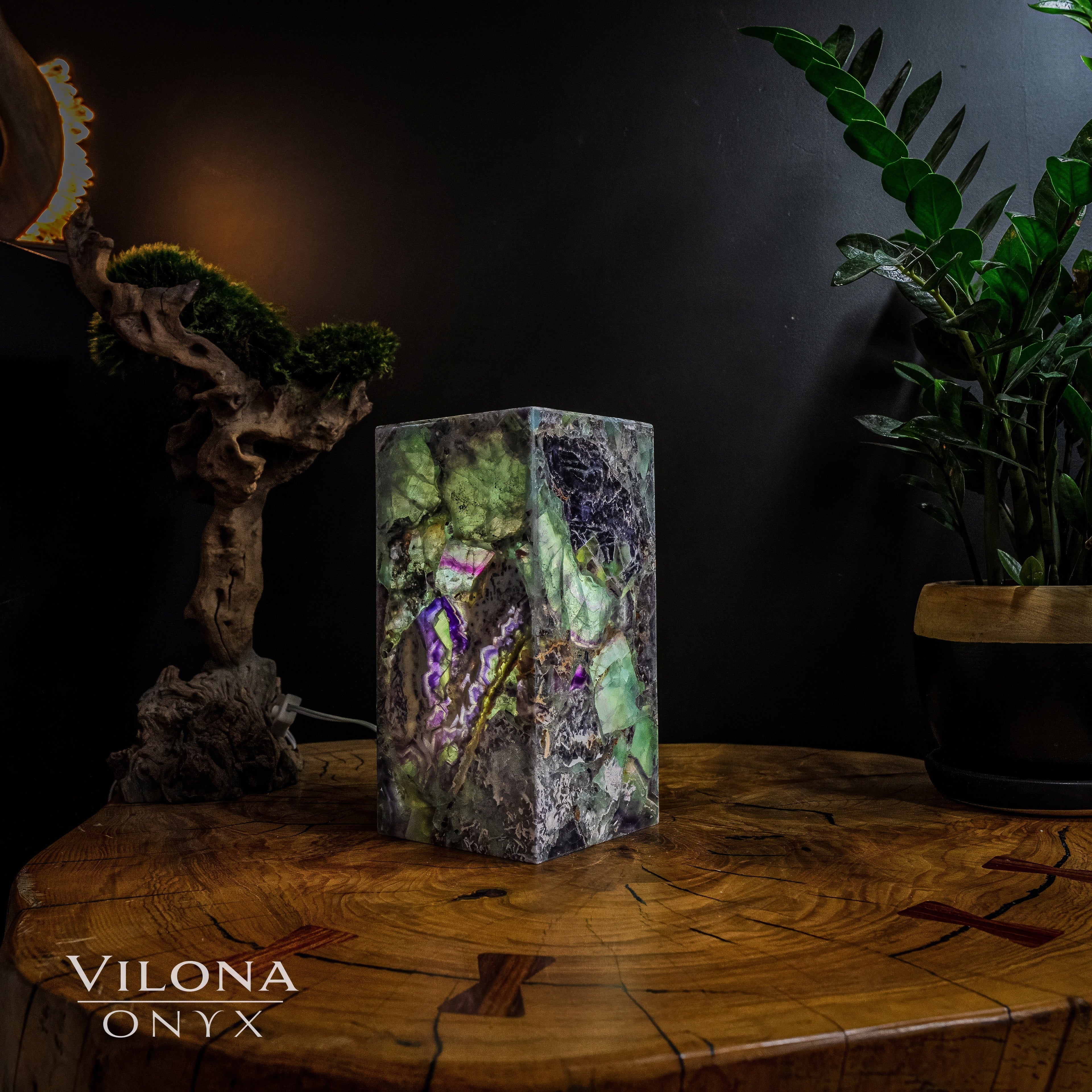 Fluorite Crystal Table Lamp #2 (Miniature Size)