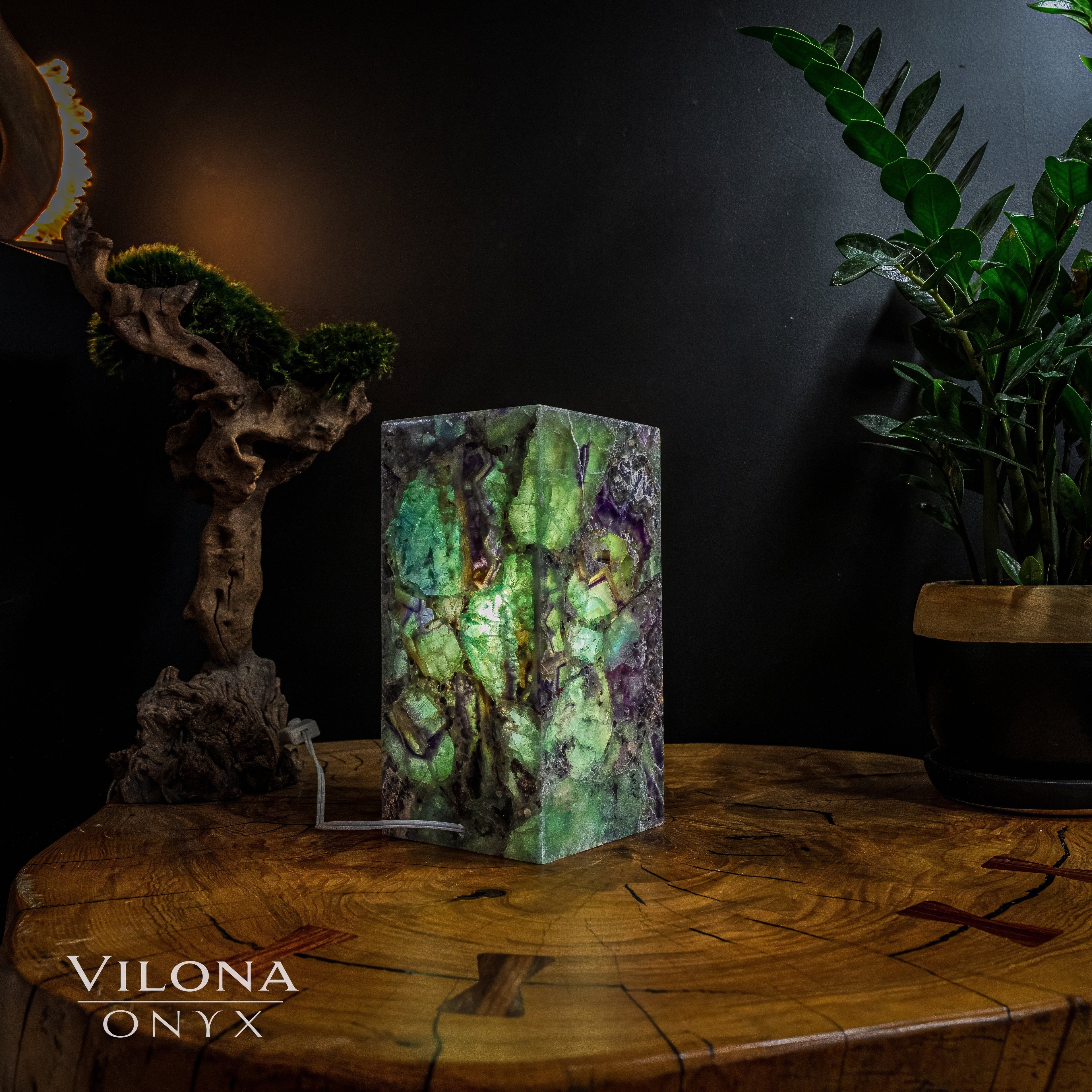 Fluorite Crystal Table Lamp #2 (Miniature Size)