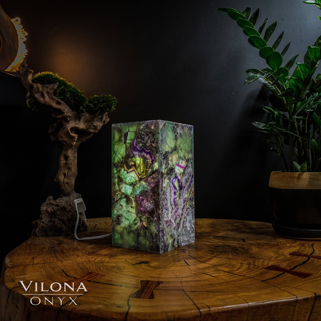 Fluorite Crystal Table Lamp #2 (Miniature Size)