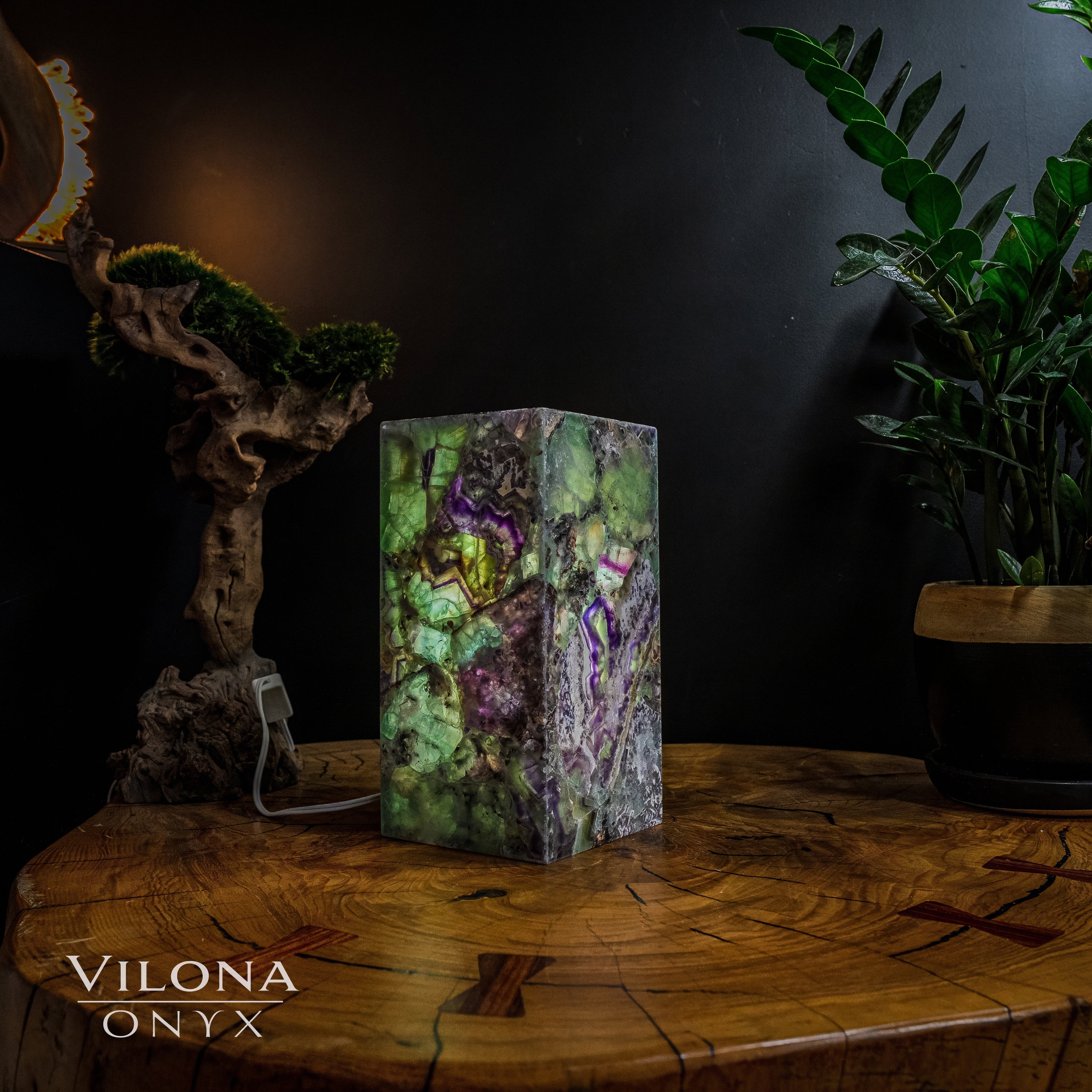 Fluorite Crystal Table Lamp #2 (Miniature Size)