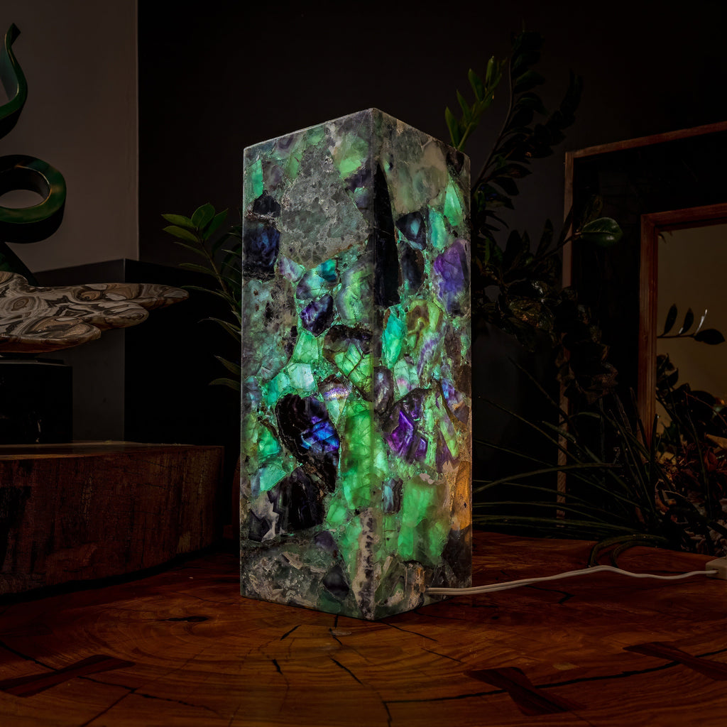 Fluorite Crystal Table Lamp #2 (Small Size)