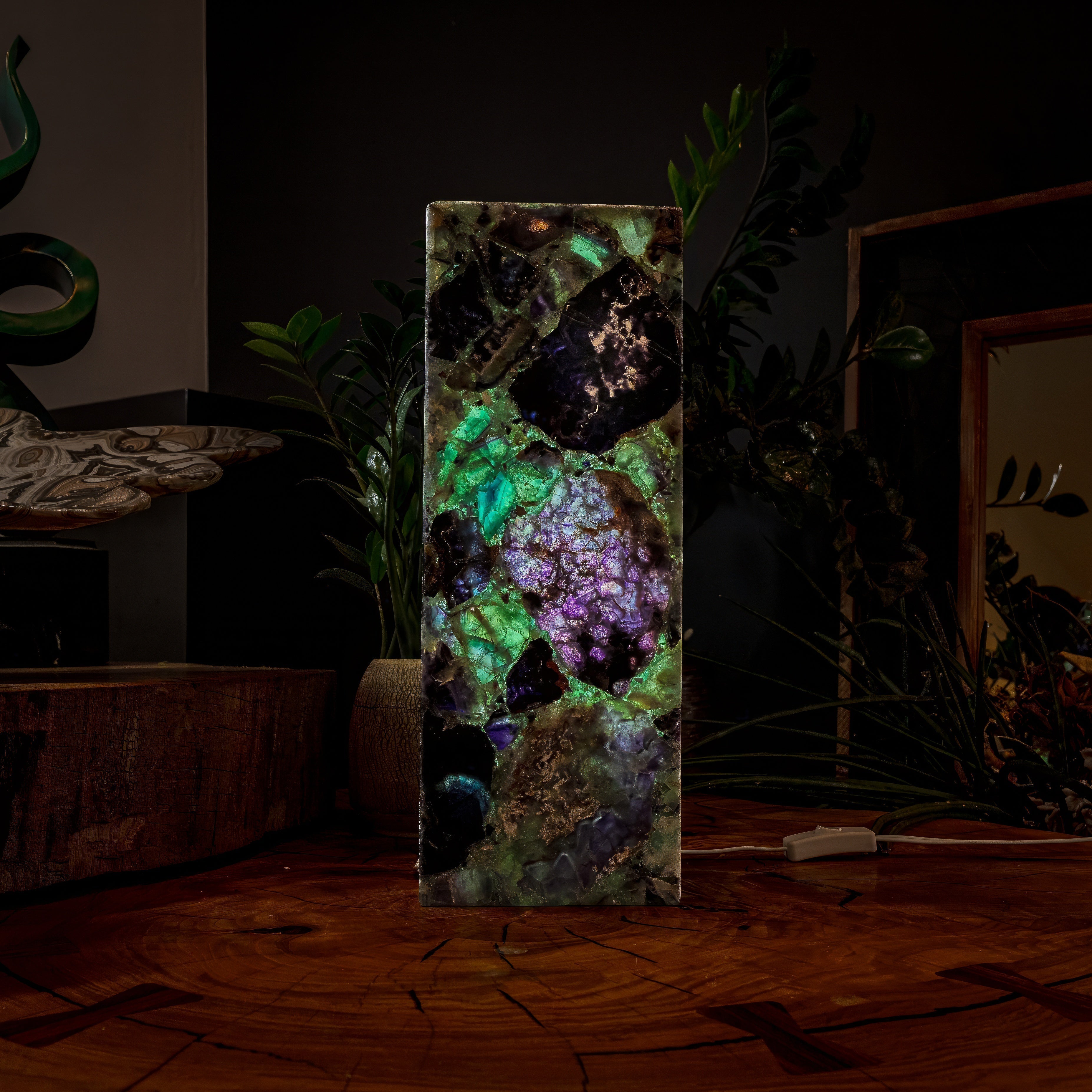 Fluorite Crystal Table Lamp #2 (Small Size)
