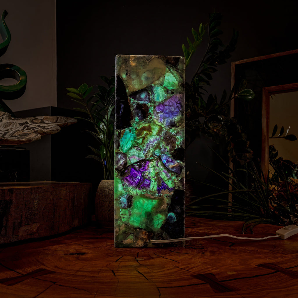 Fluorite Crystal Table Lamp #2 (Small Size)