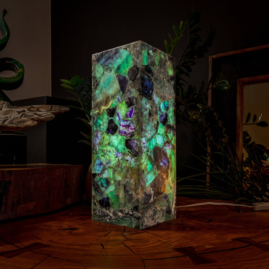 Fluorite Crystal Table Lamp #2 (Small Size)