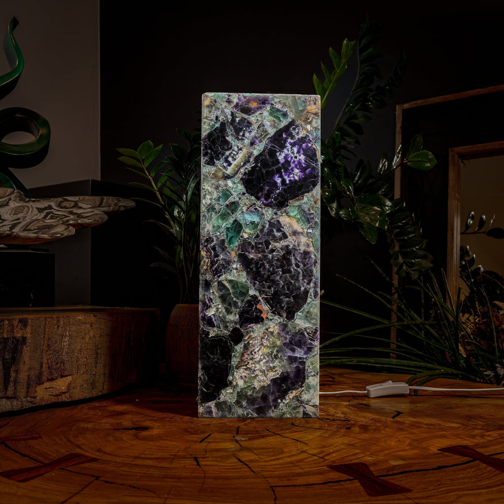 Fluorite Crystal Table Lamp #2 (Small Size)