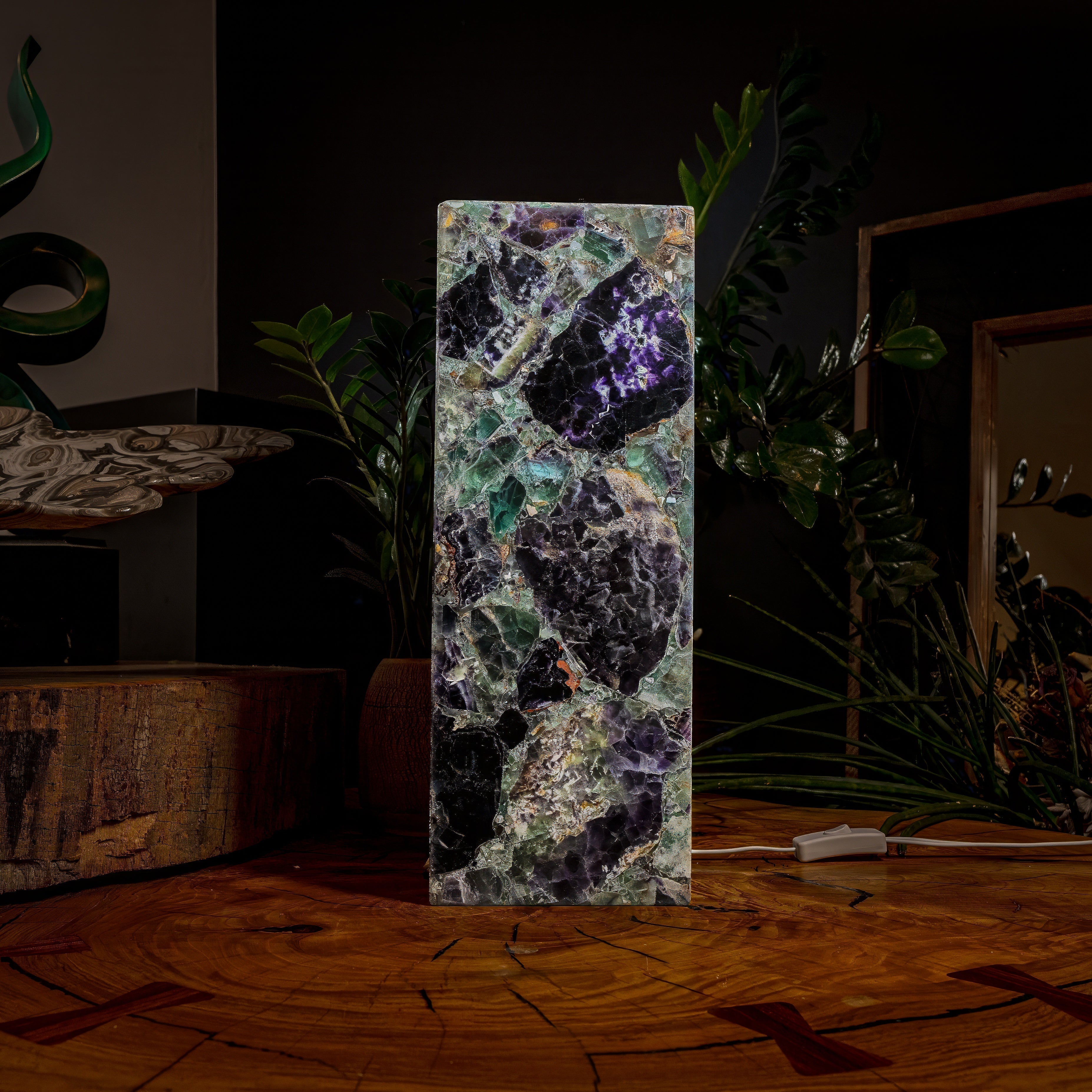 Fluorite Crystal Table Lamp #2 (Small Size)