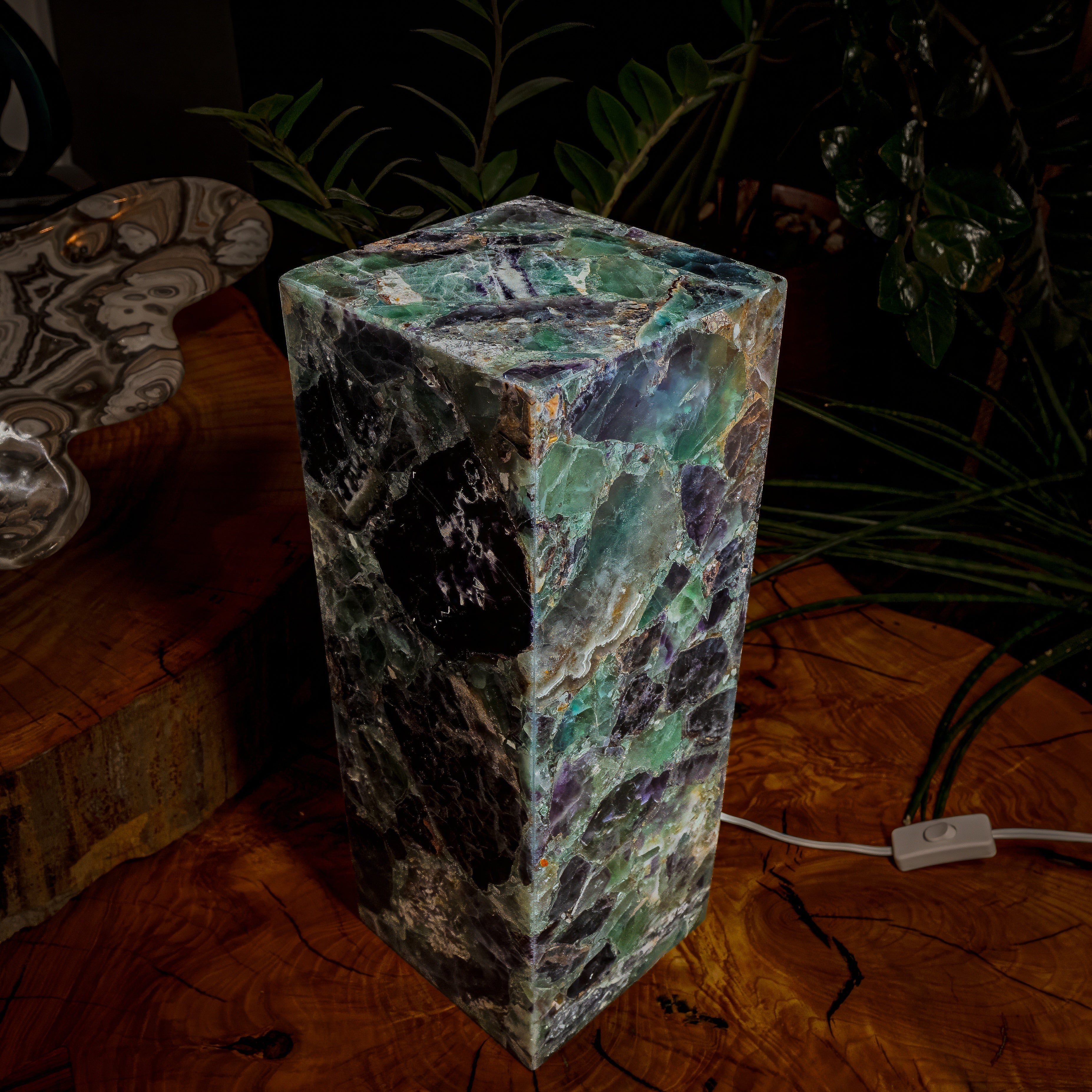 Fluorite Crystal Table Lamp #2 (Small Size)