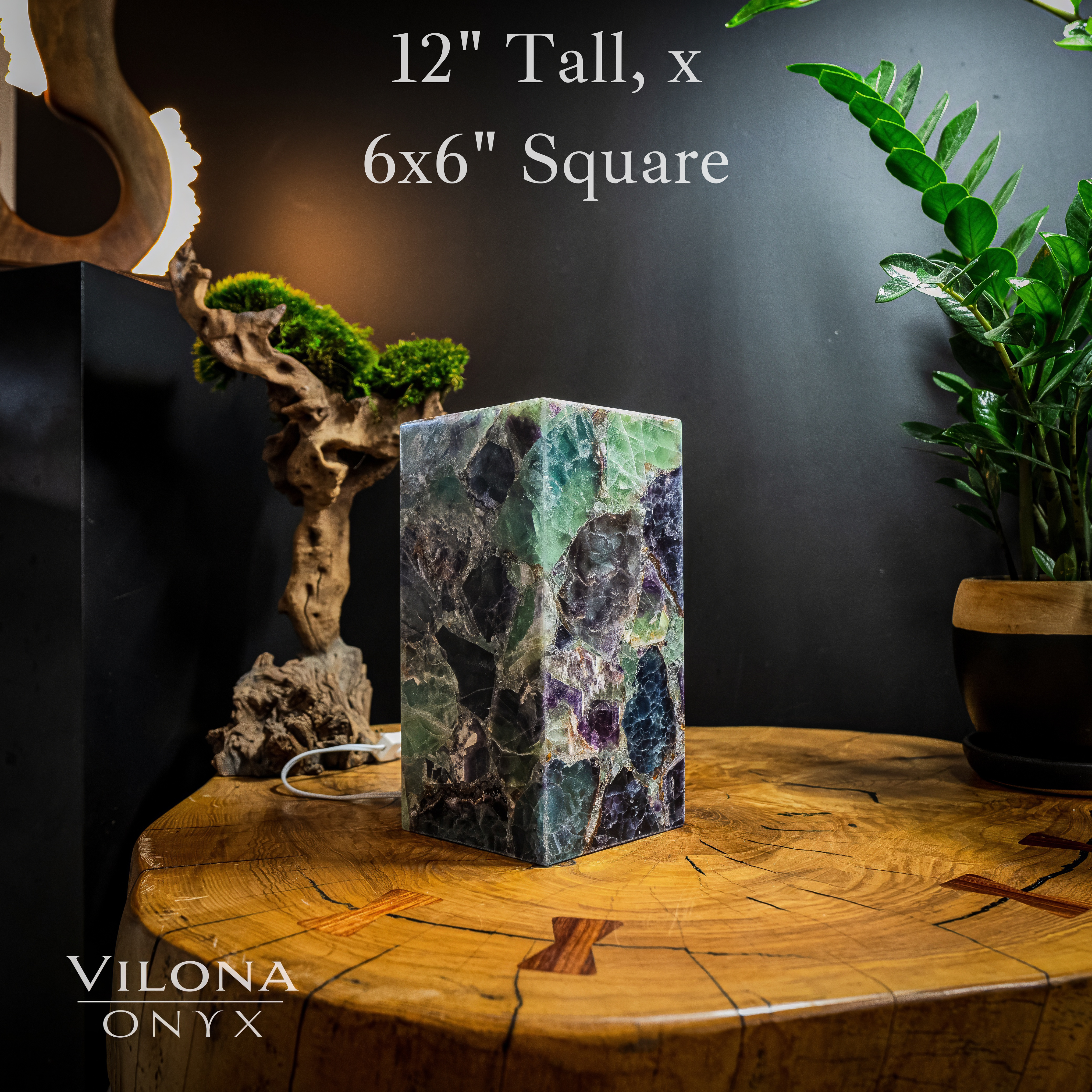 Fluorite Crystal Table Lamp #3 (Miniature Size)