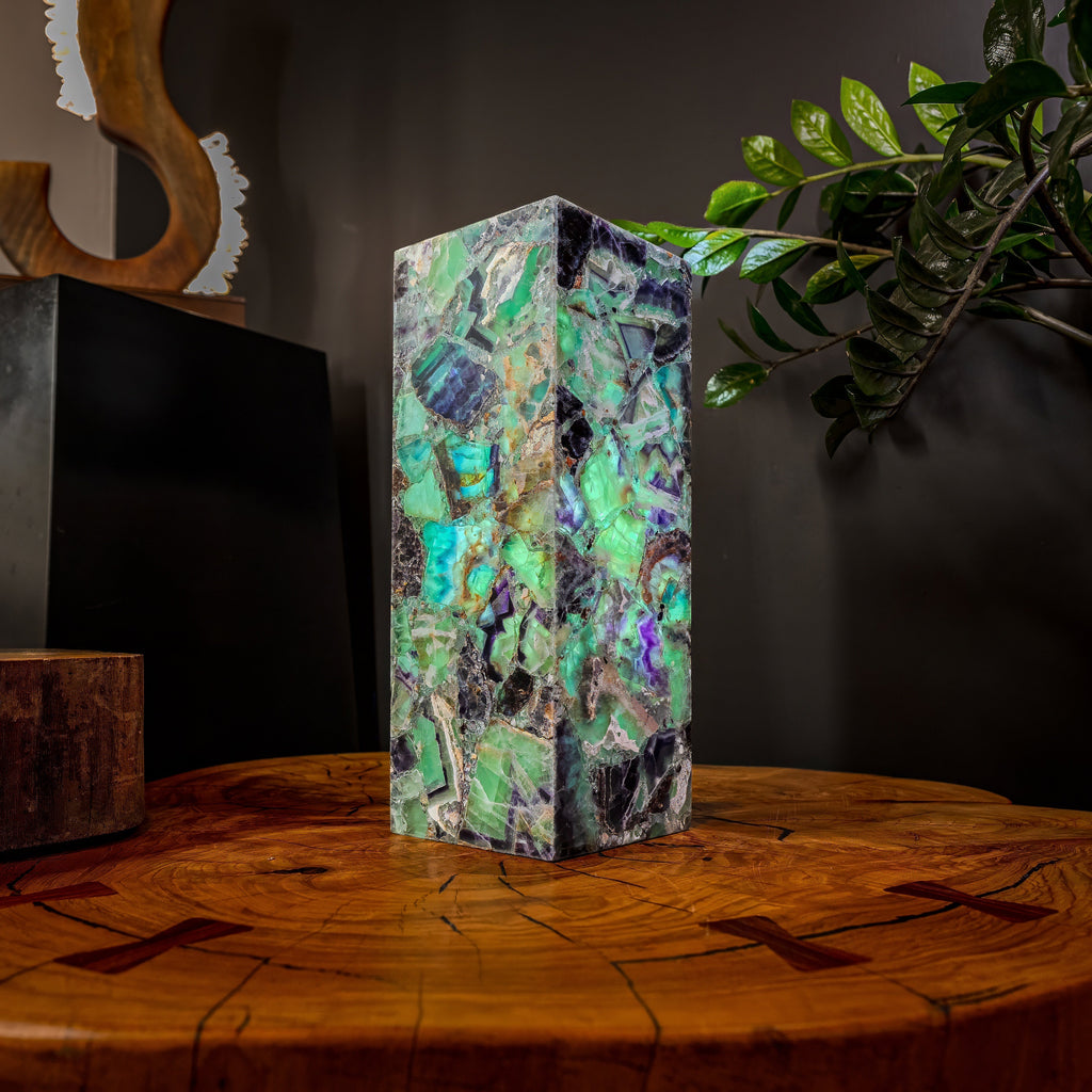 Fluorite Crystal Table Lamp #3 (Small Size)