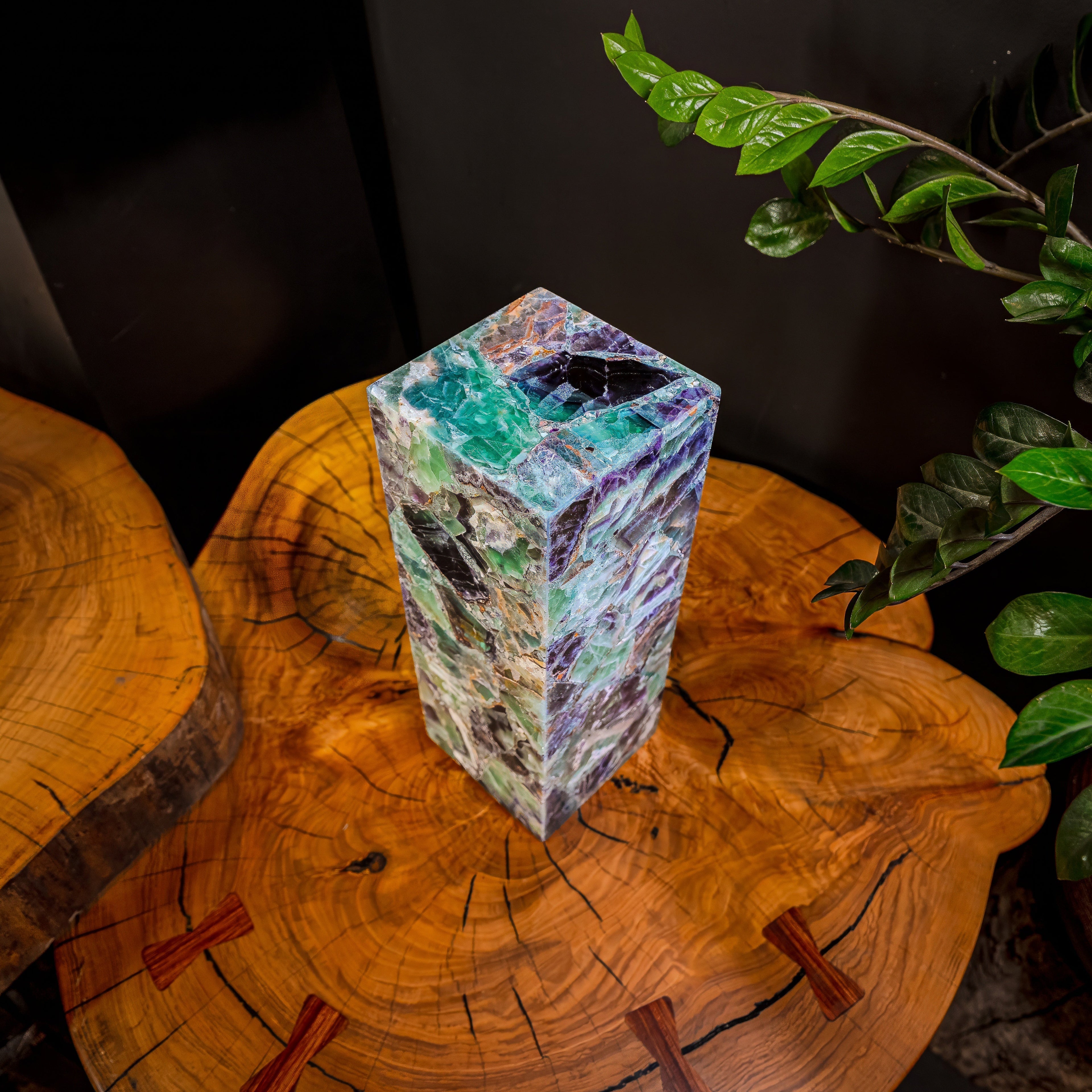 Fluorite Crystal Table Lamp #3 (Small Size)