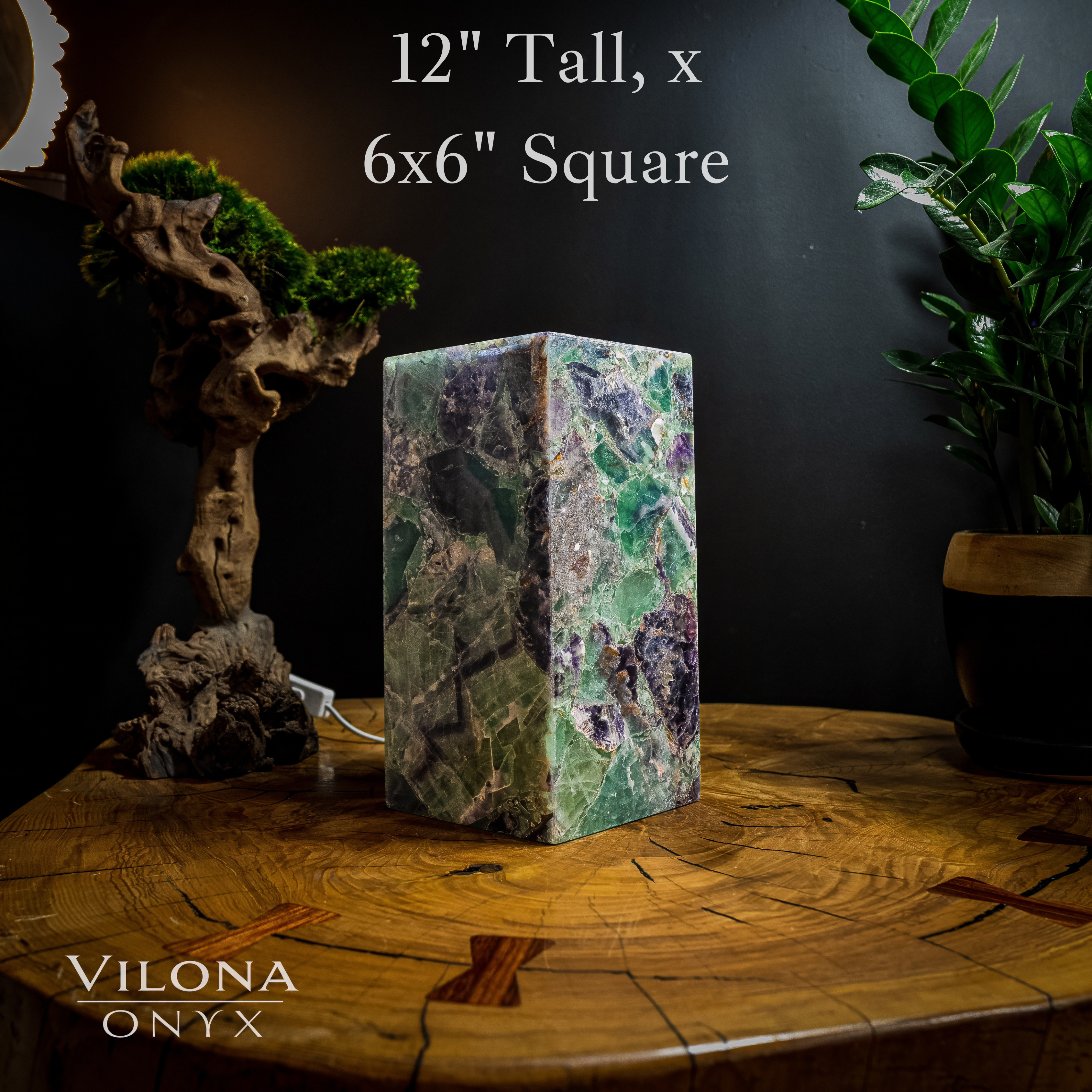 Fluorite Crystal Table Lamp #5 (Miniature Size)