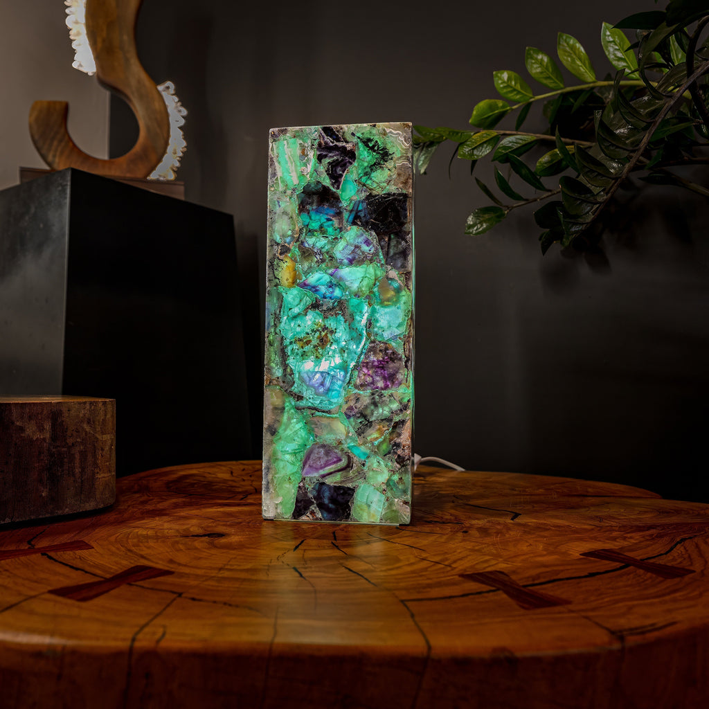 Fluorite Crystal Table Lamp #5 (Small Size)