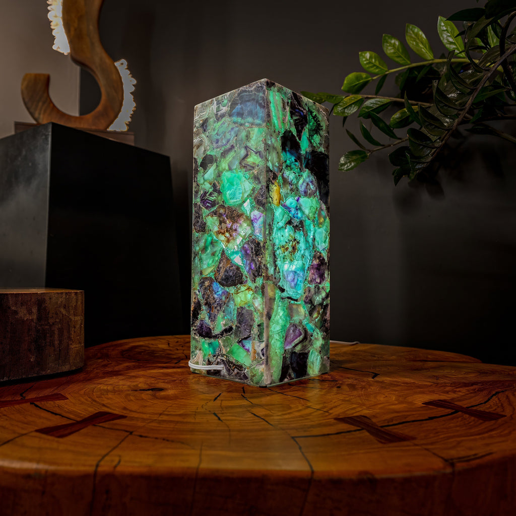 Fluorite Crystal Table Lamp #5 (Small Size)