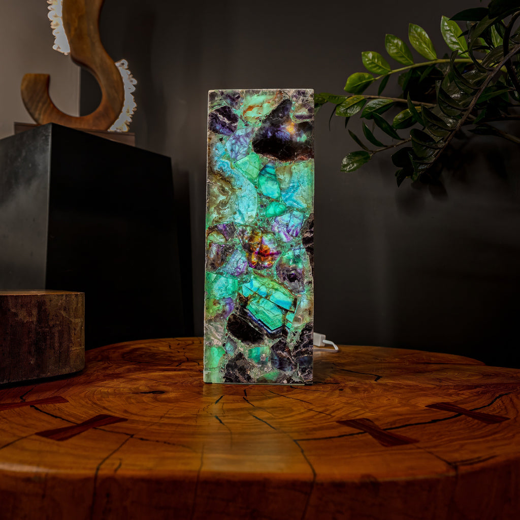 Fluorite Crystal Table Lamp #5 (Small Size)