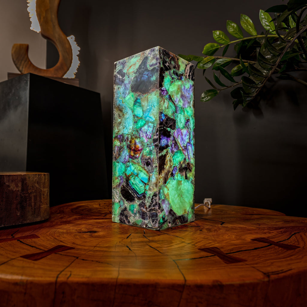 Fluorite Crystal Table Lamp #5 (Small Size)