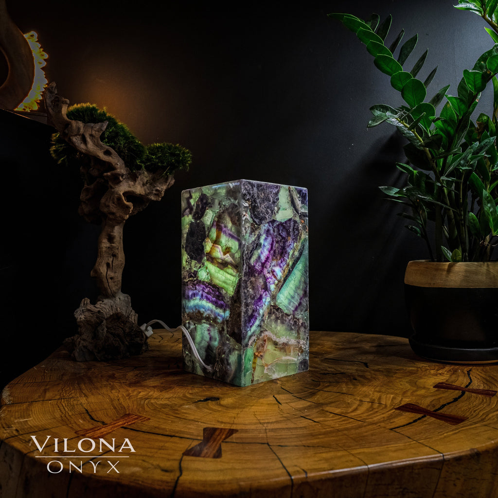 Fluorite Crystal Table Lamp #6 (Miniature Size)