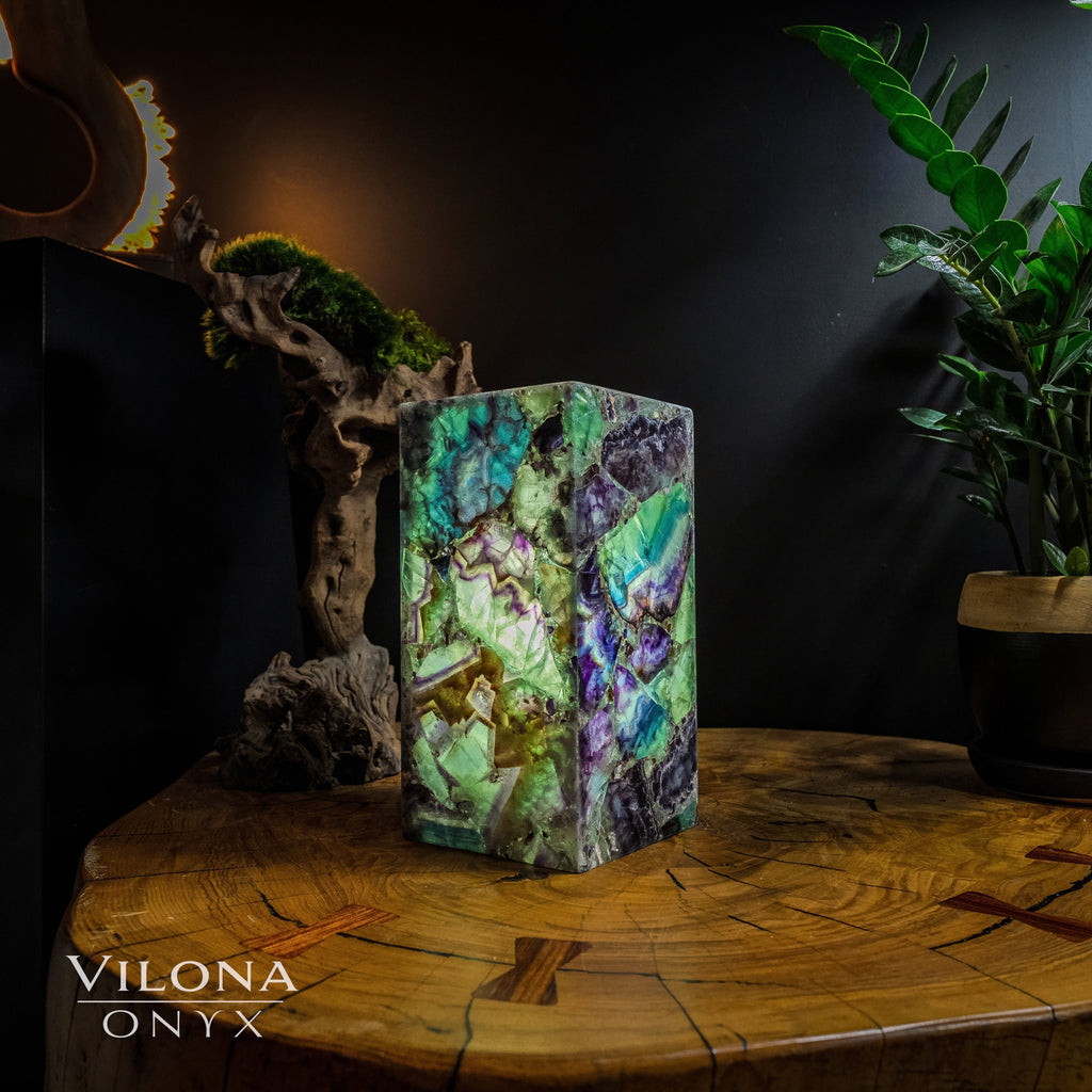 Fluorite Crystal Table Lamp #9 (Miniature Size)