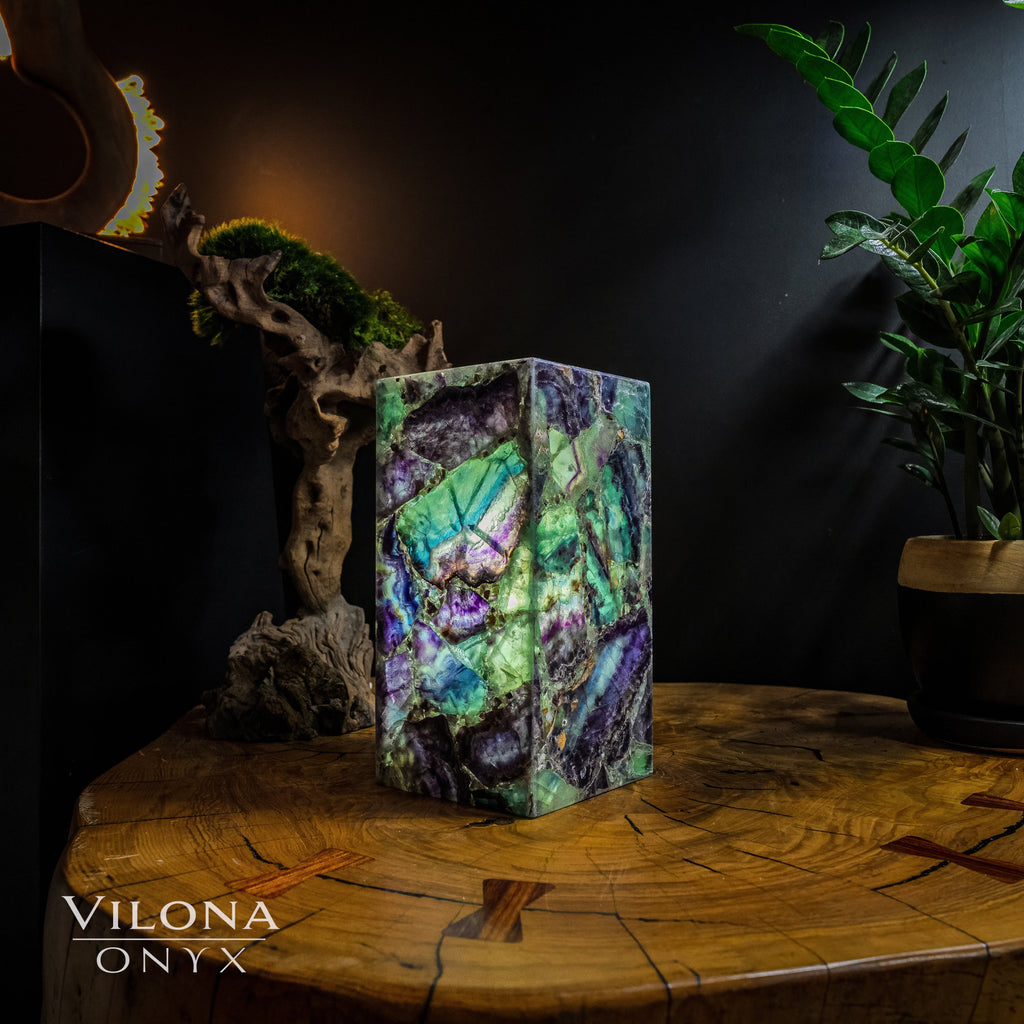Fluorite Crystal Table Lamp #9 (Miniature Size)