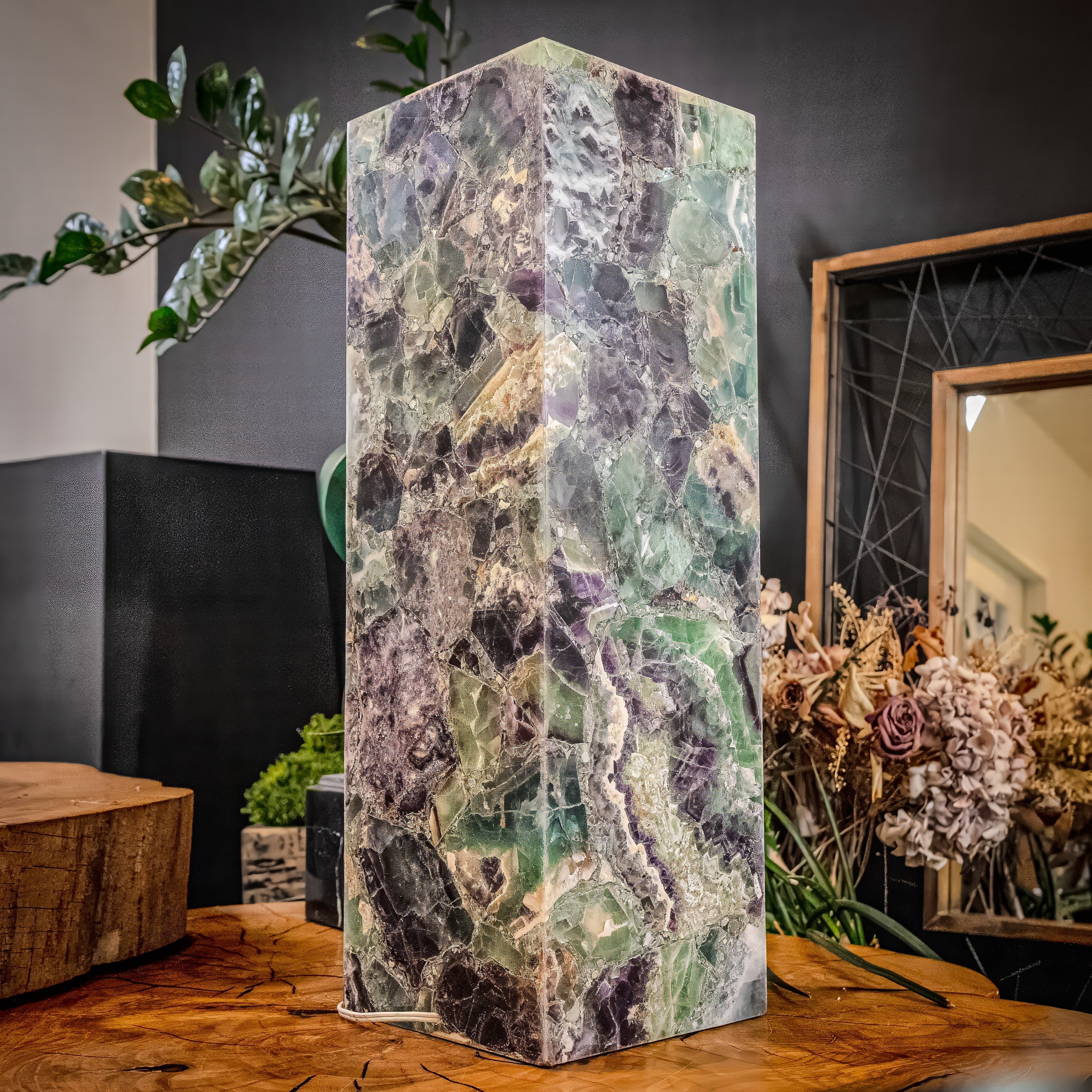Fluorite Crystal Table Lamp (Medium Size) #1