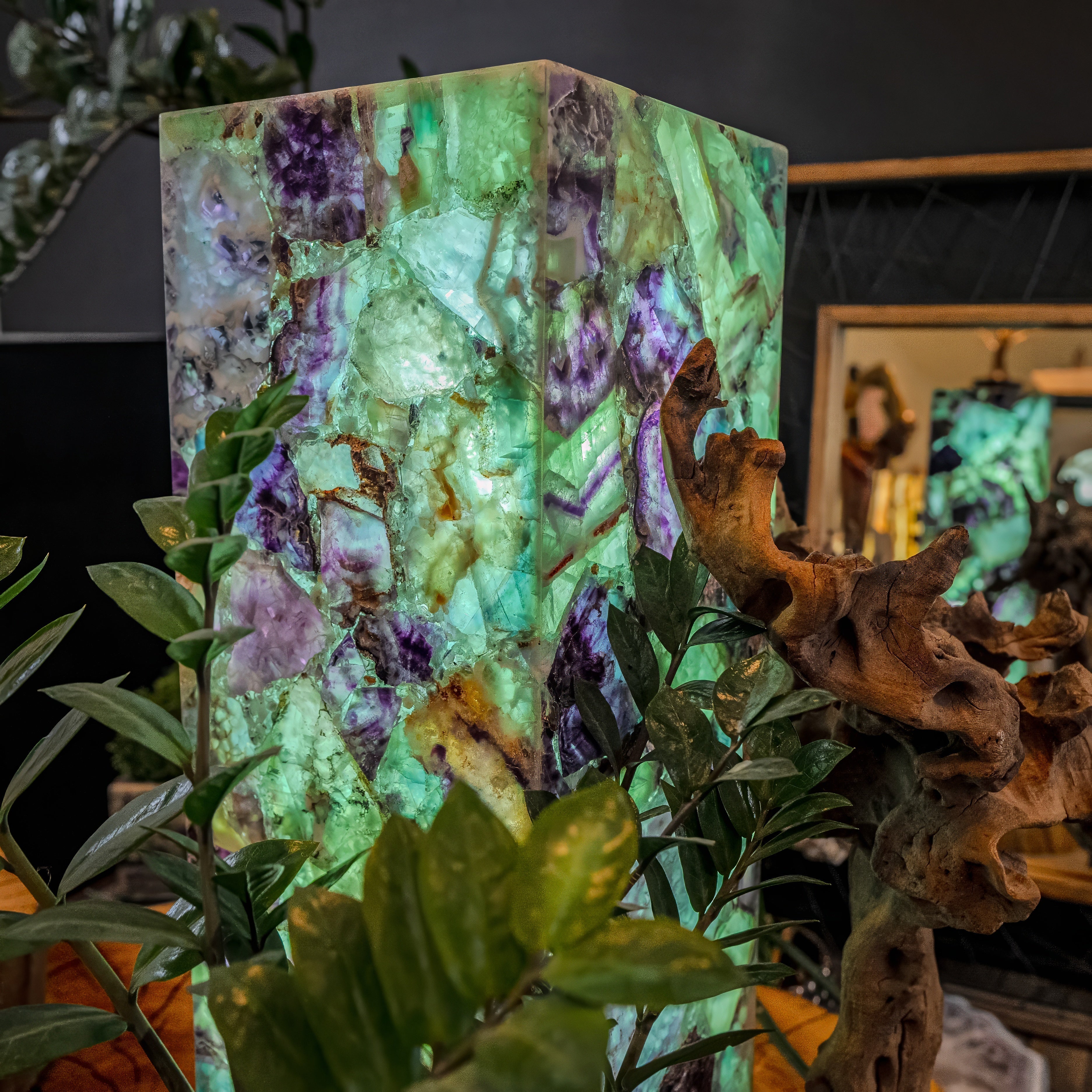 Fluorite Crystal Table Lamp (Medium Size) #1