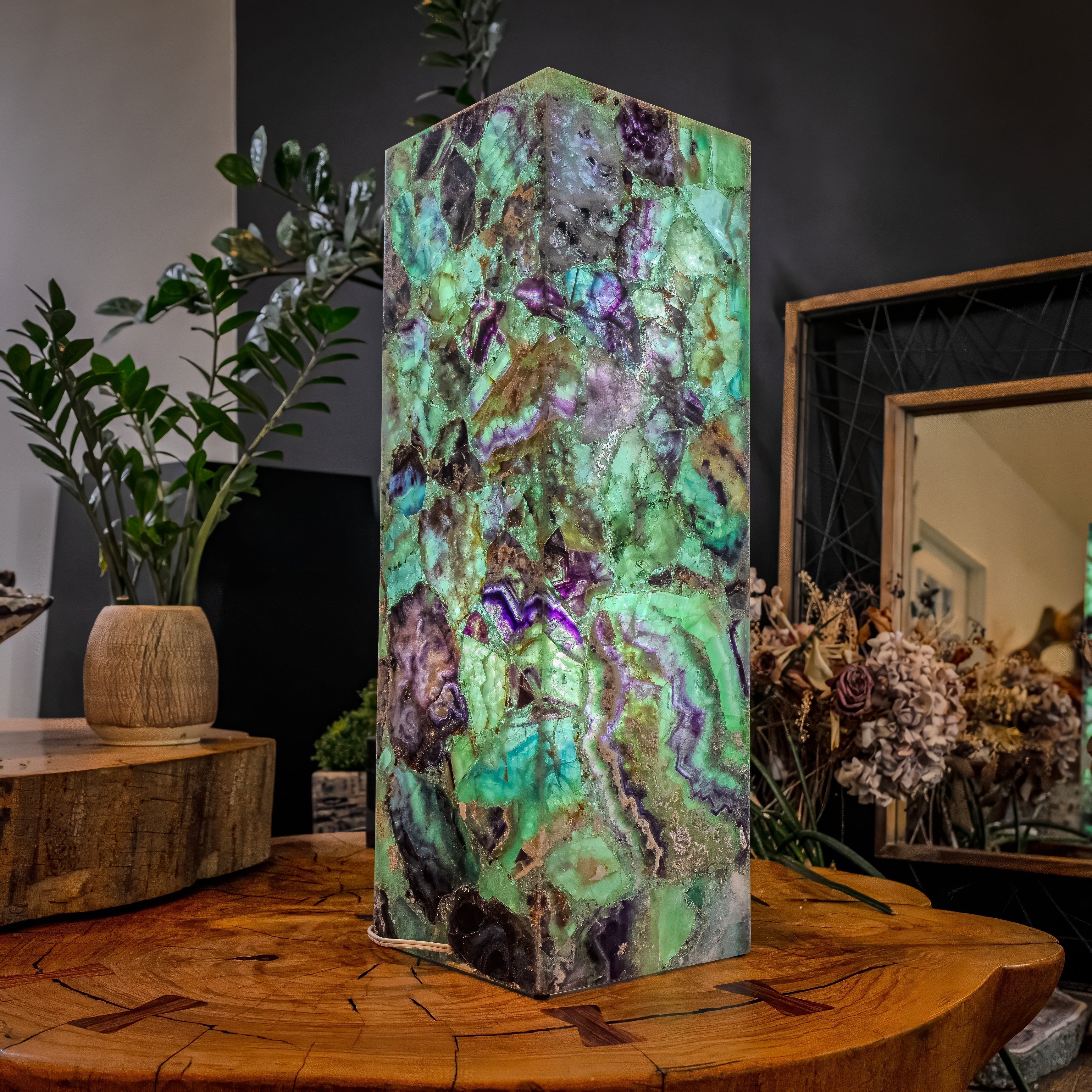 Fluorite Crystal Table Lamp (Medium Size) #1