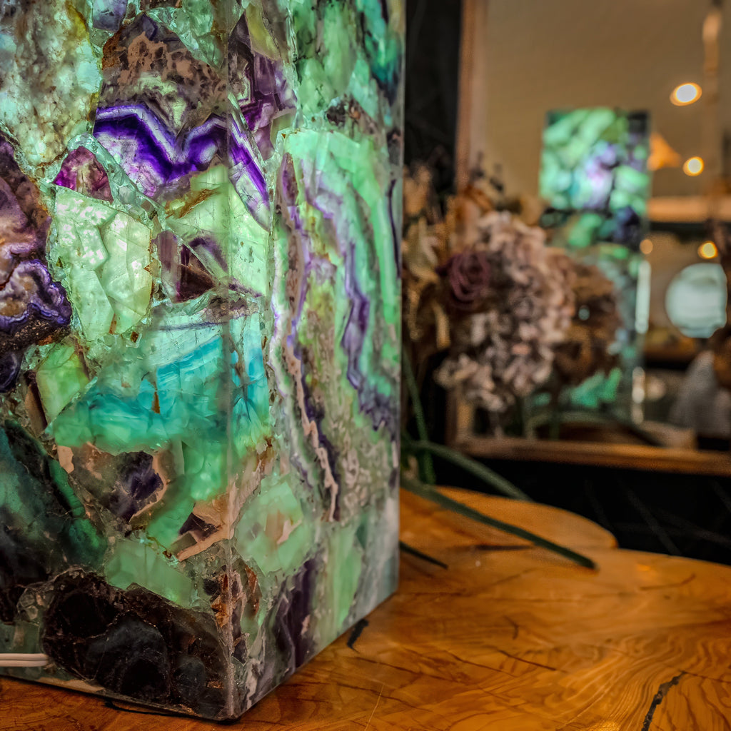 Fluorite Crystal Table Lamp (Medium Size) #1