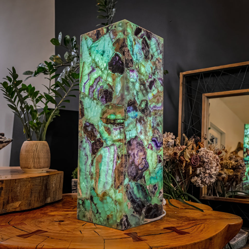 Fluorite Crystal Table Lamp (Medium Size) #1