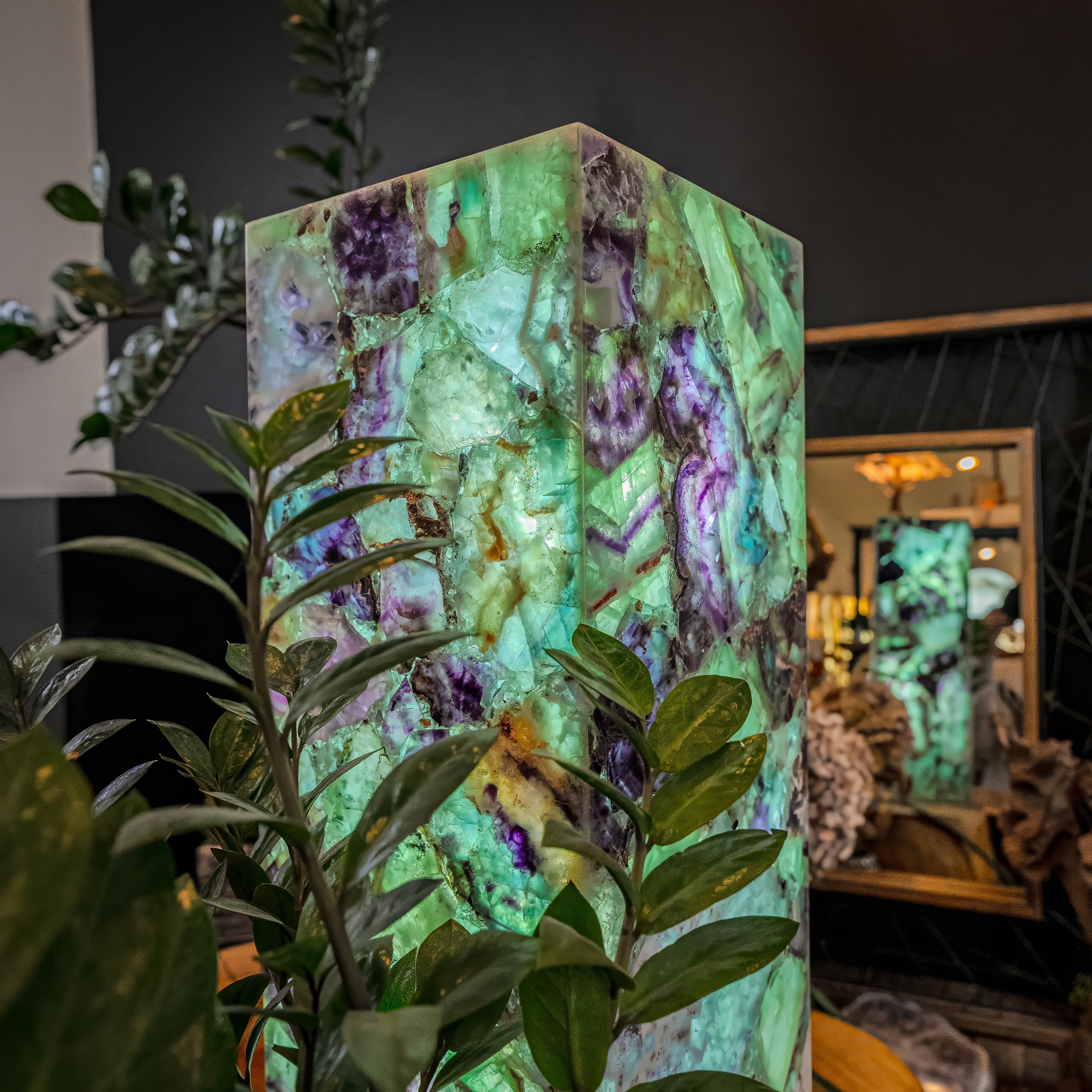 Fluorite Crystal Table Lamp (Medium Size) #1