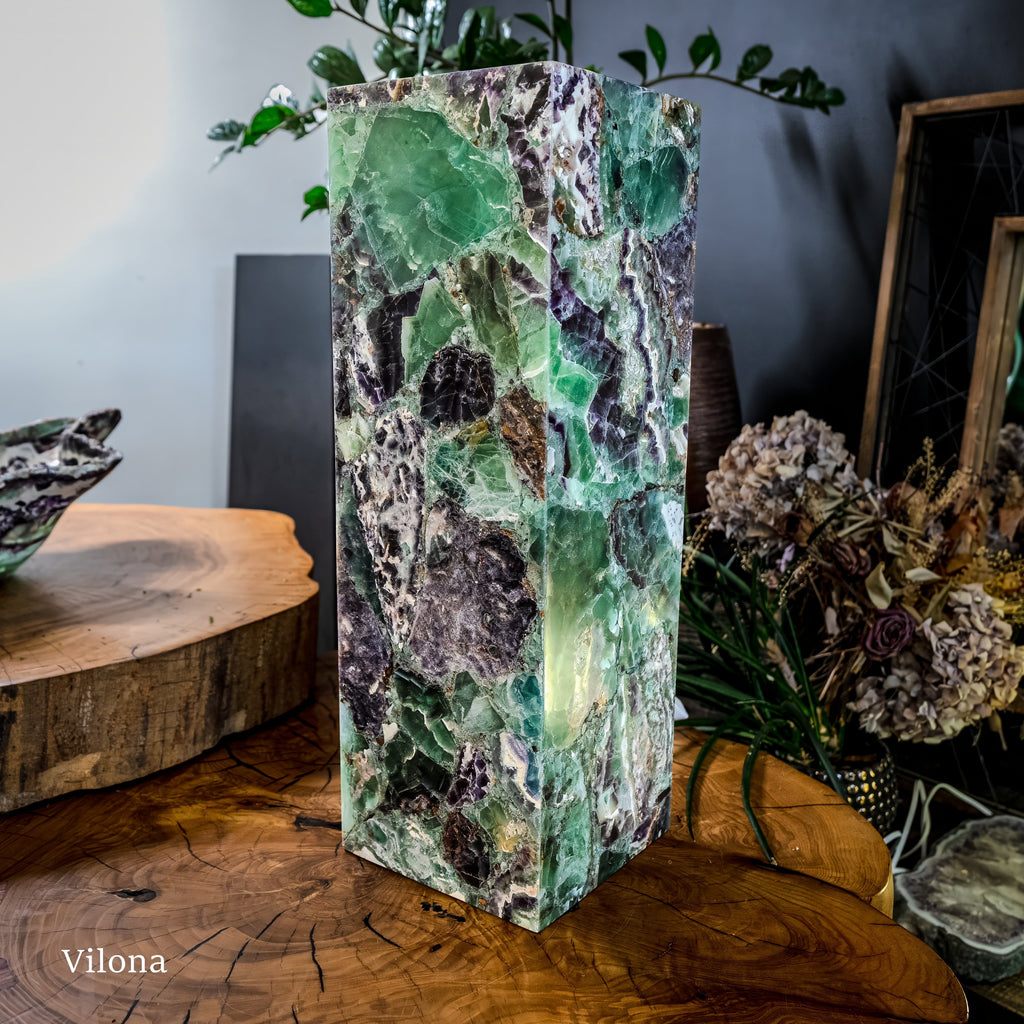 Fluorite Crystal Table Lamp (Medium Size) #2