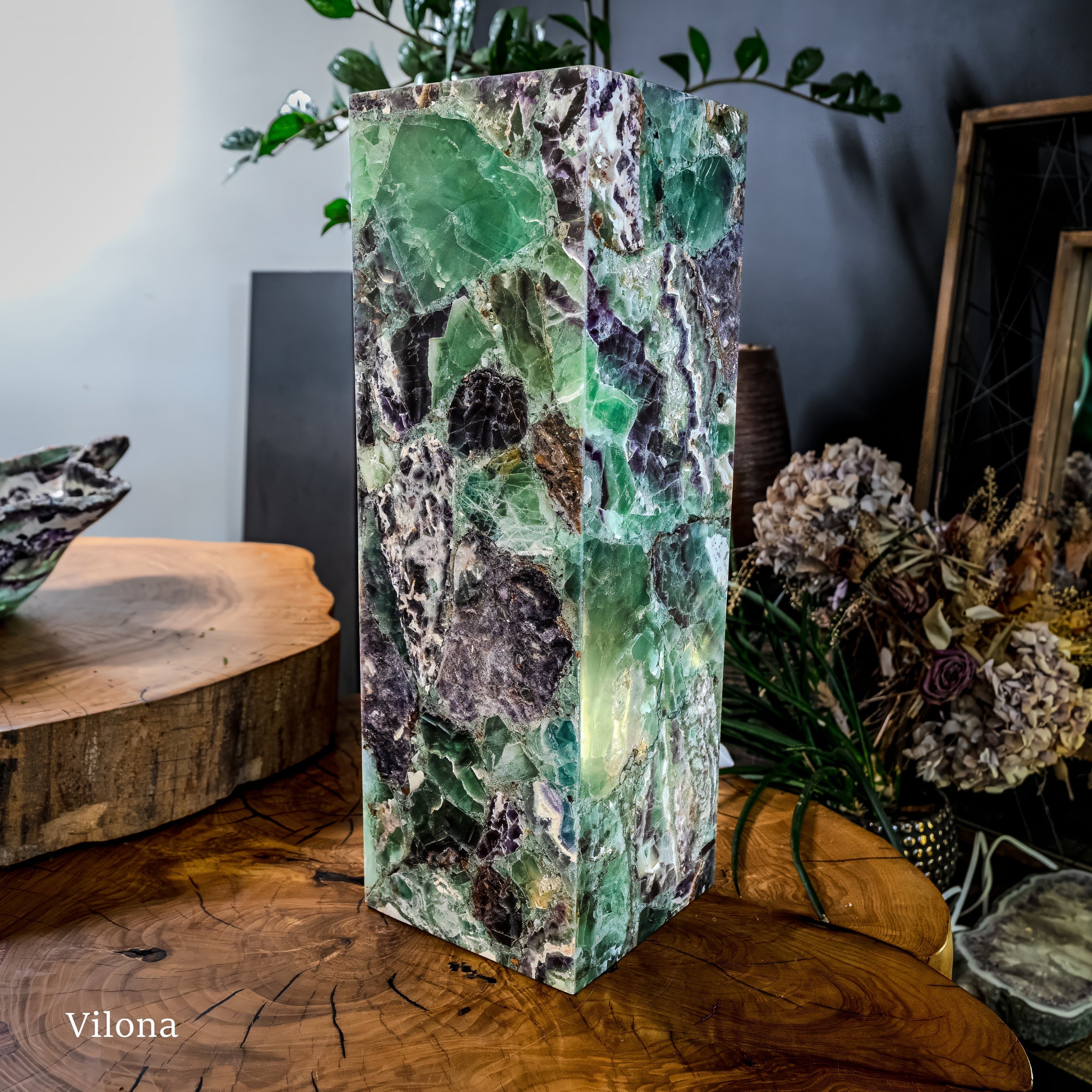 Fluorite Crystal Table Lamp (Medium Size) #2