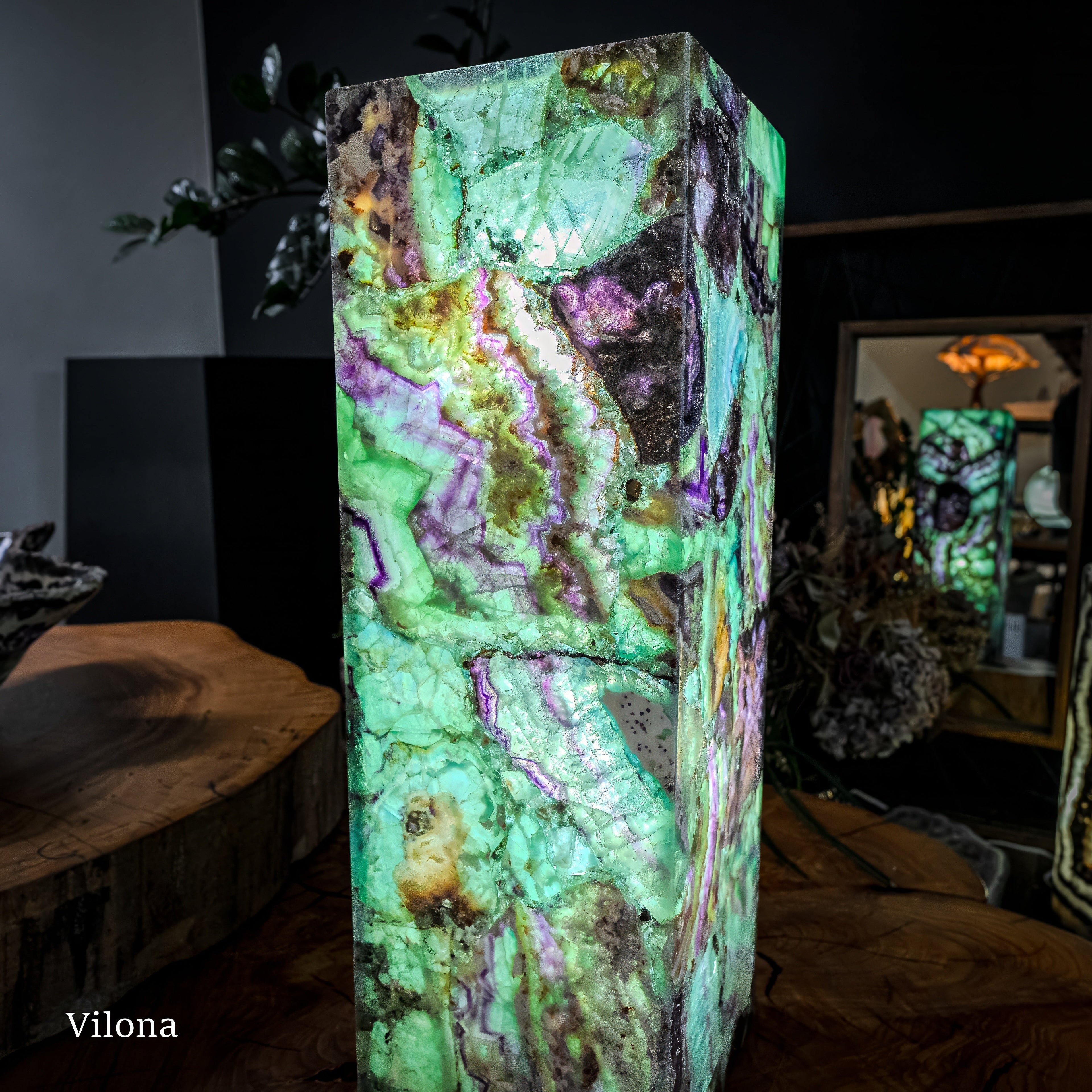 Fluorite Crystal Table Lamp (Medium Size) #2