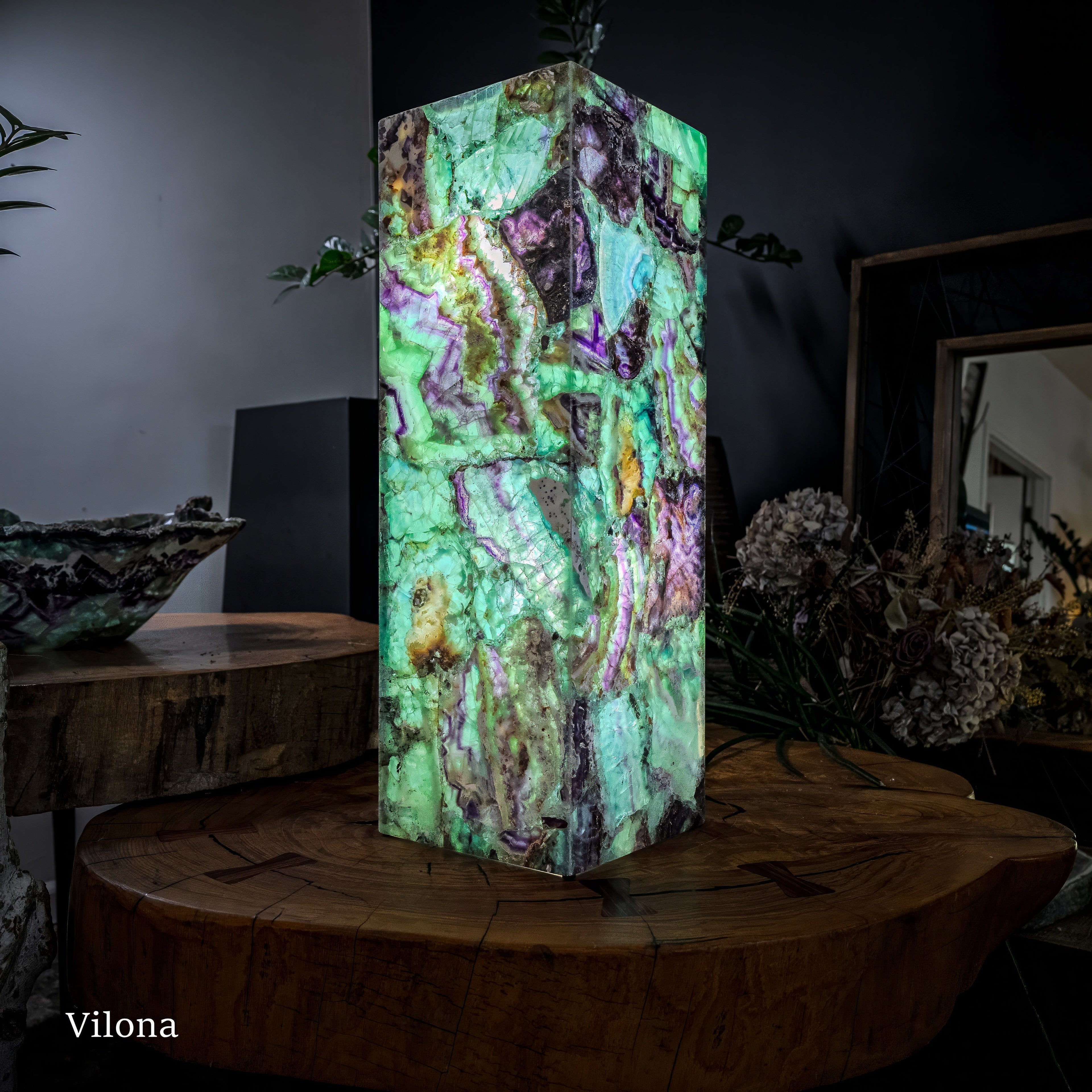 Fluorite Crystal Table Lamp (Medium Size) #2