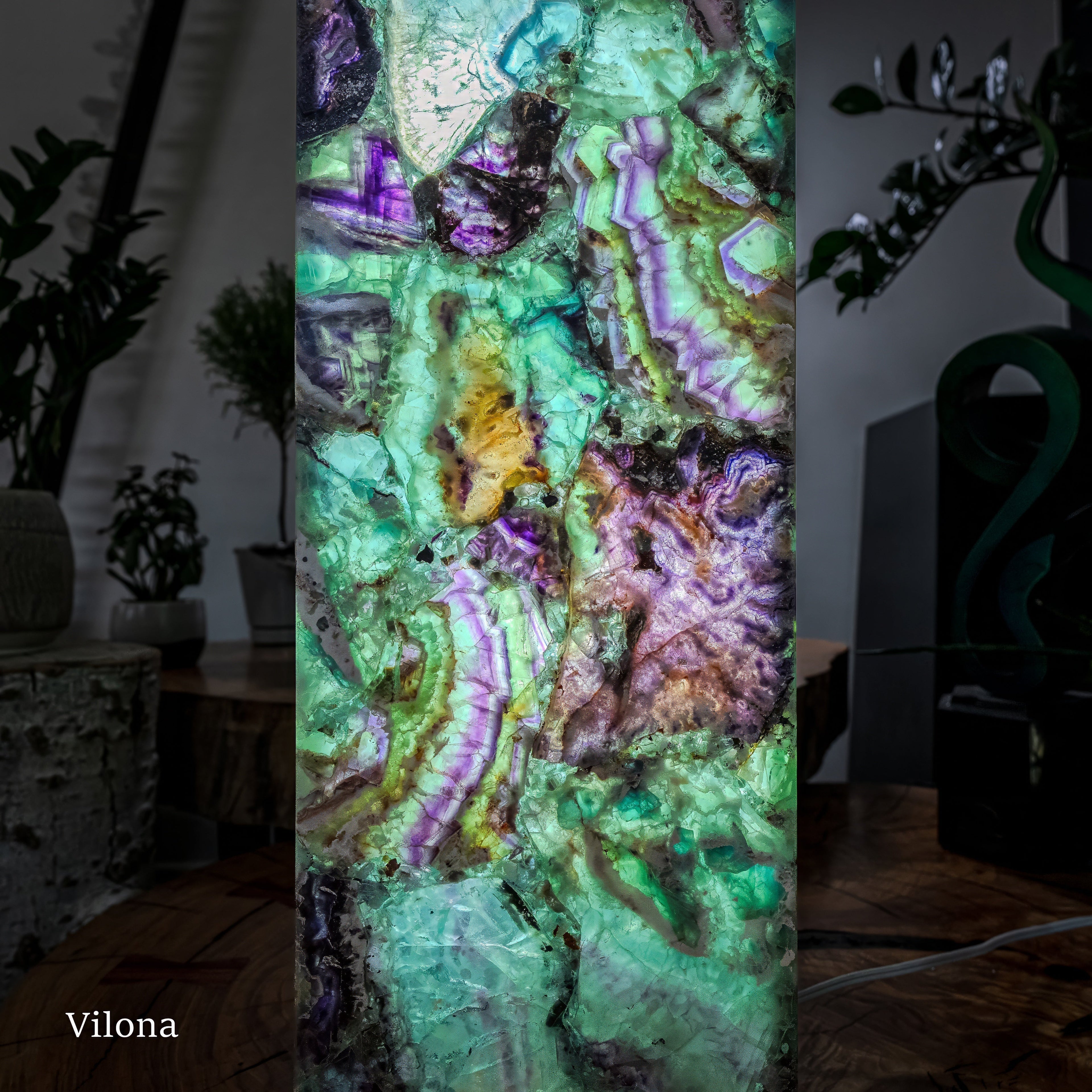 Fluorite Crystal Table Lamp (Medium Size) #2