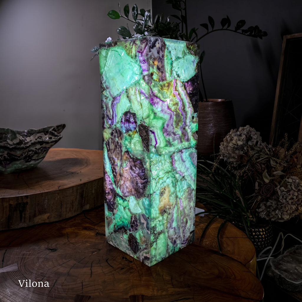 Fluorite Crystal Table Lamp (Medium Size) #2
