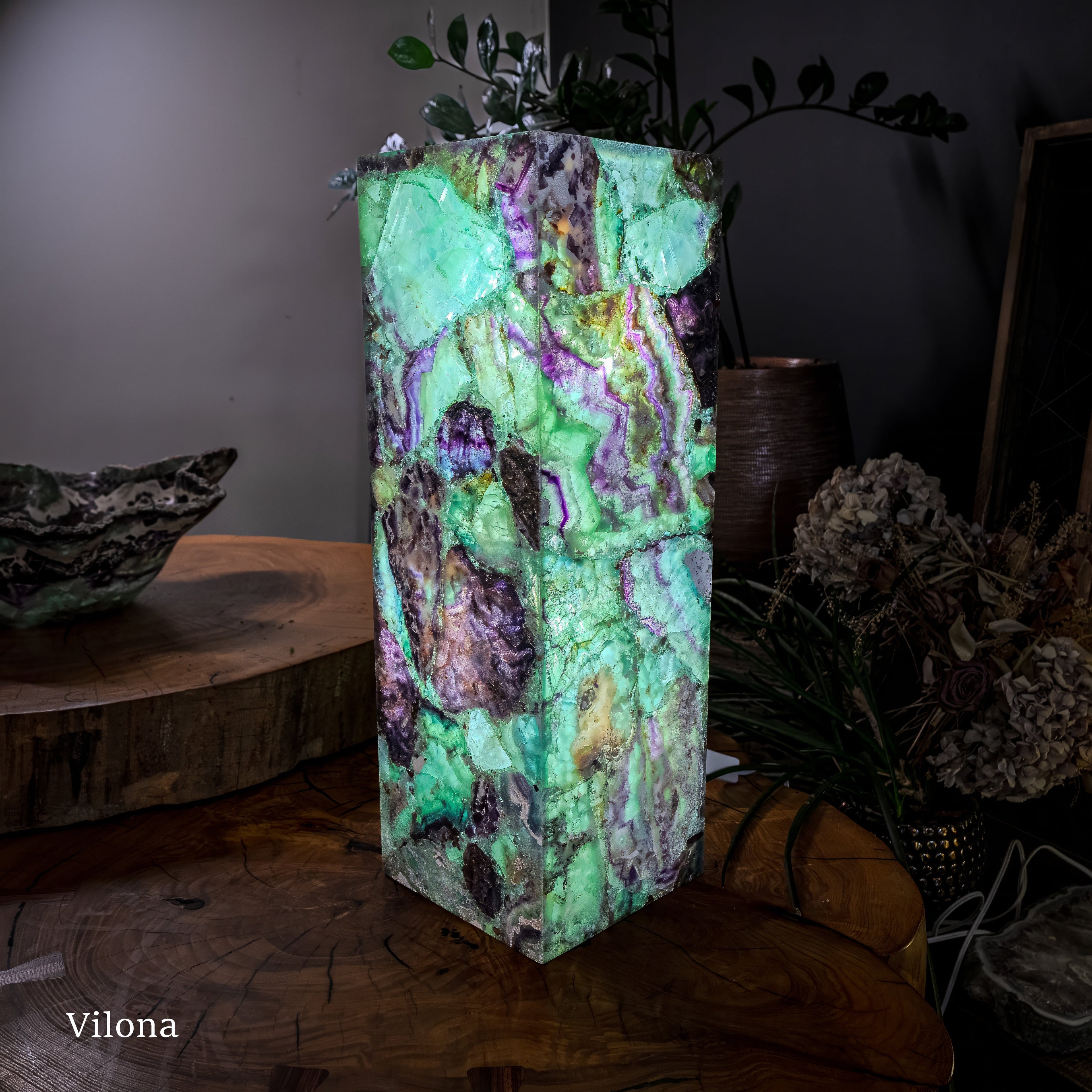 Fluorite Crystal Table Lamp (Medium Size) #2
