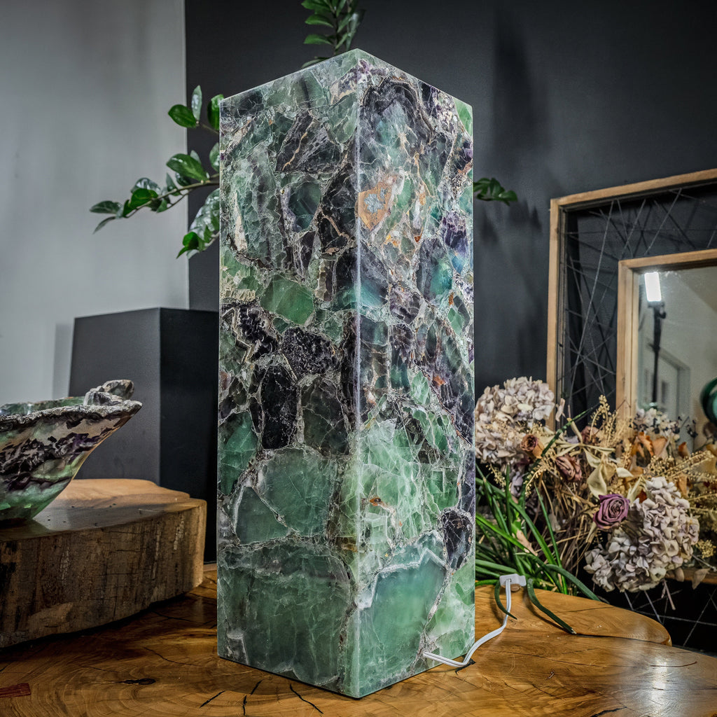 Fluorite Crystal Table Lamp (Medium Size) #3
