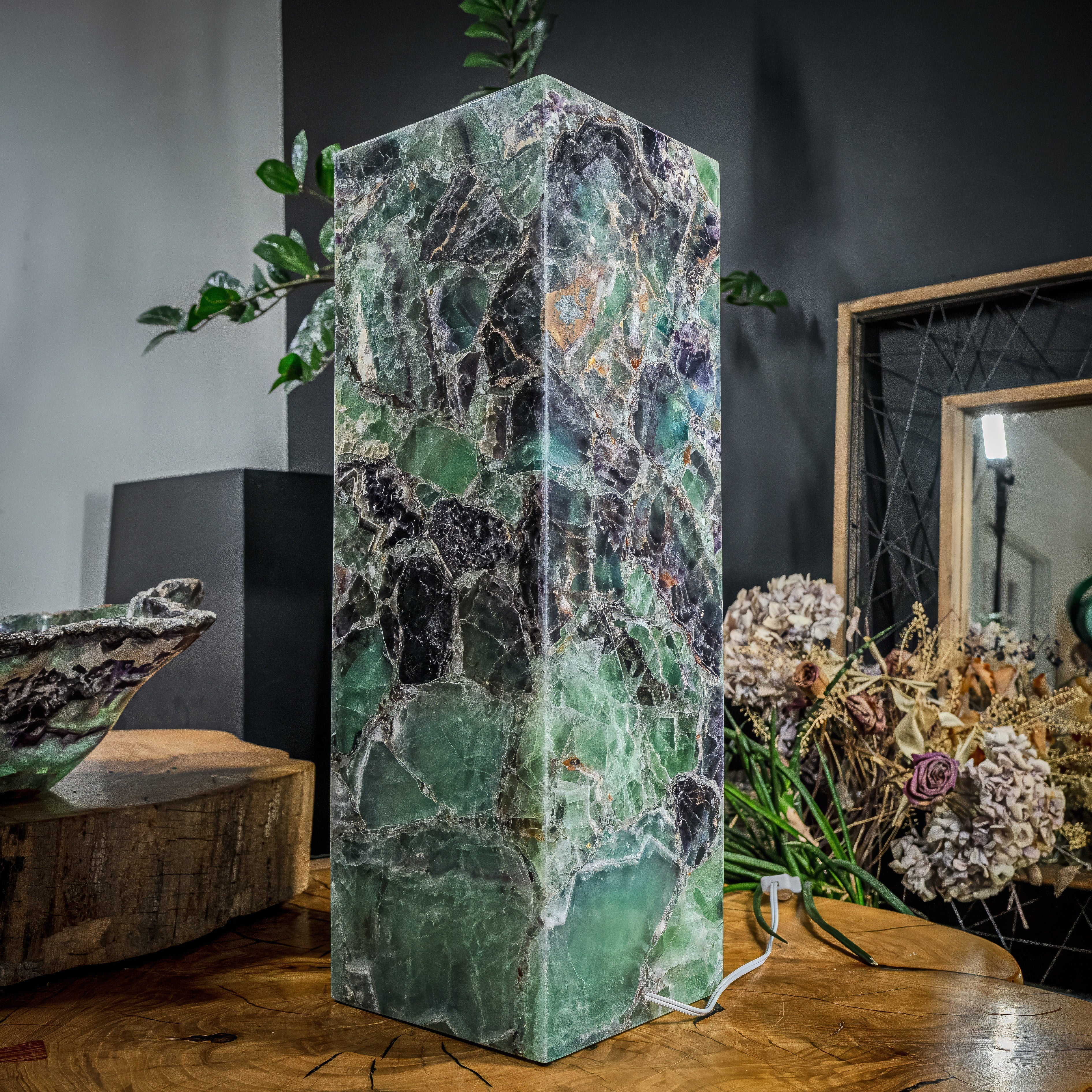 Fluorite Crystal Table Lamp (Medium Size) #3
