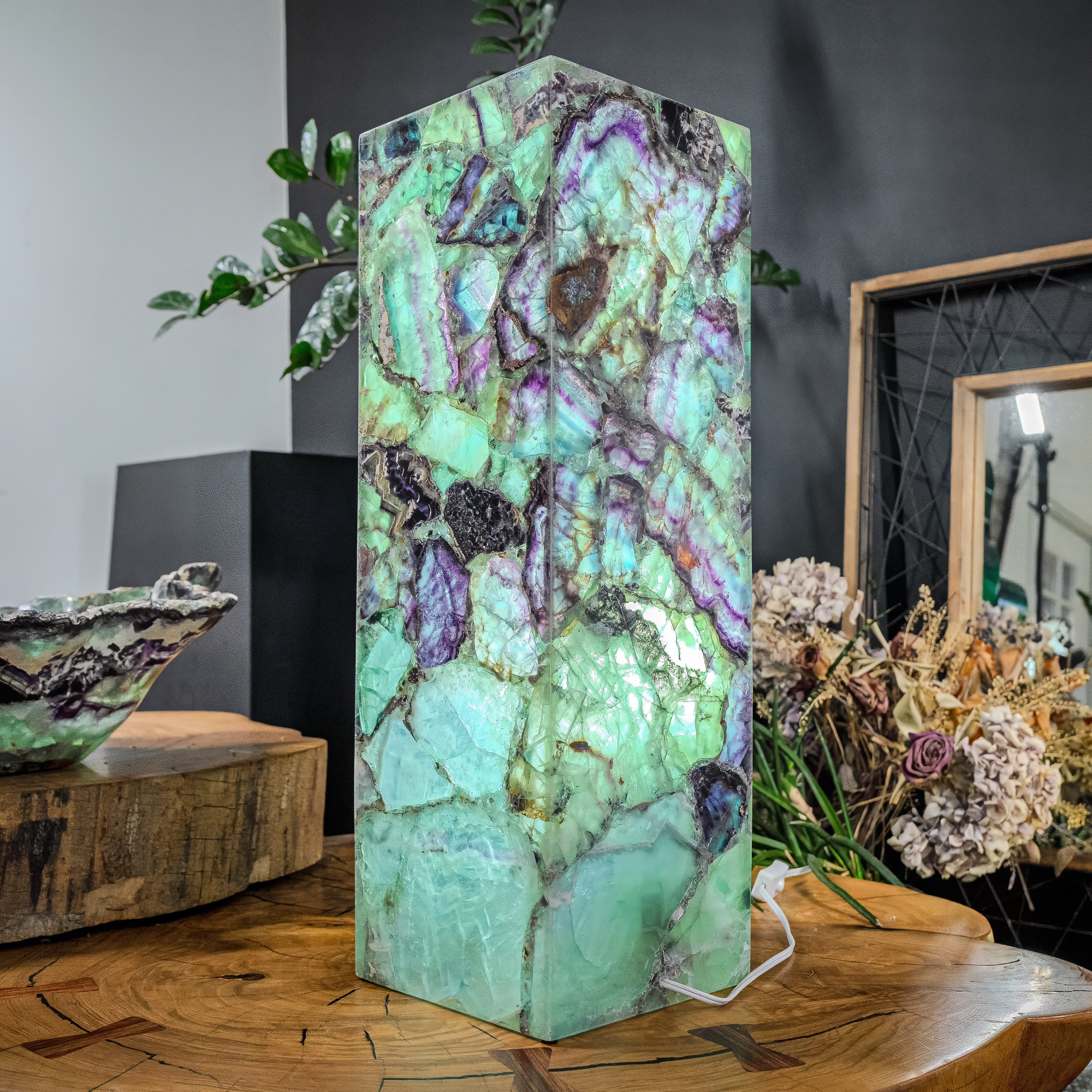 Fluorite Crystal Table Lamp (Medium Size) #3