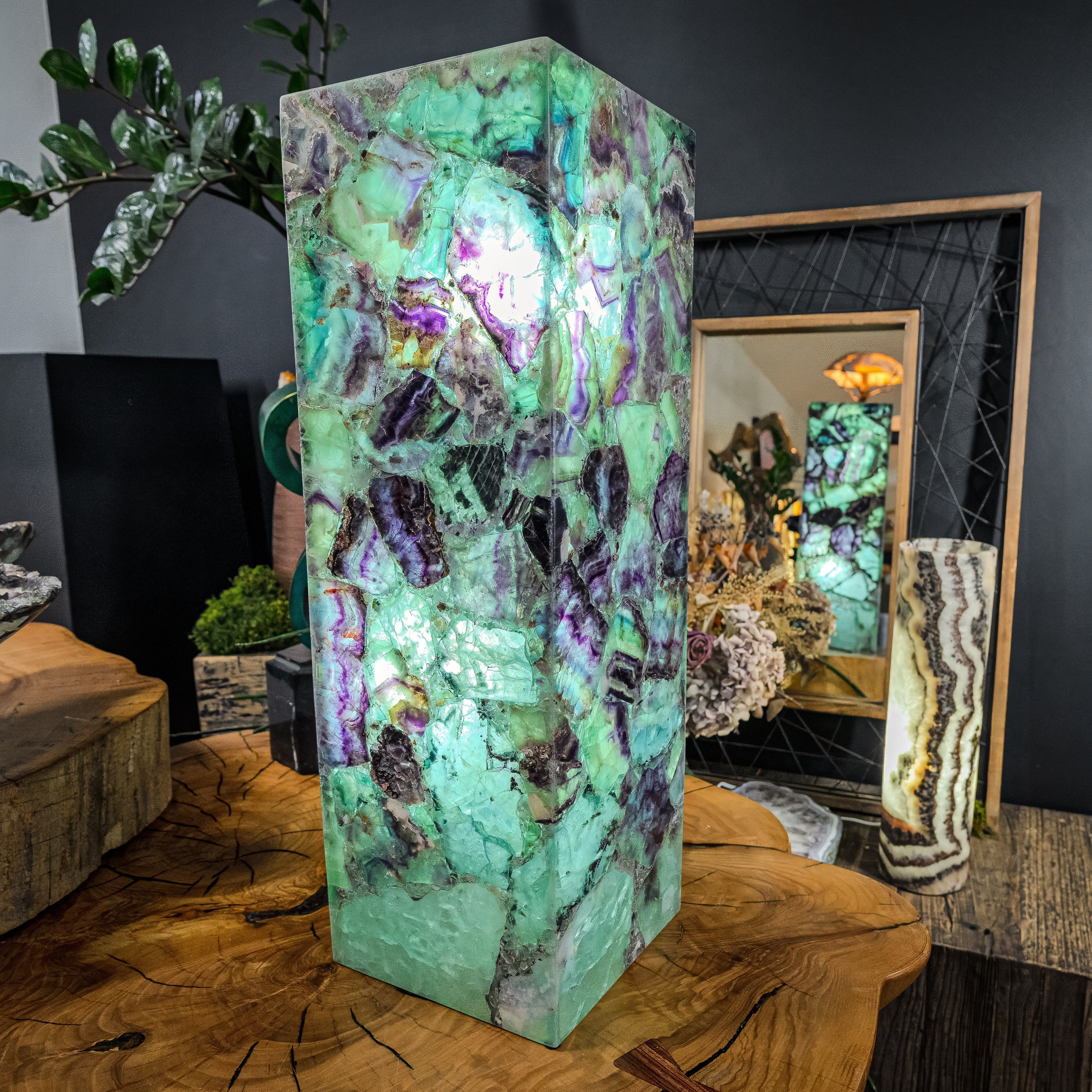 Fluorite Crystal Table Lamp (Medium Size) #3
