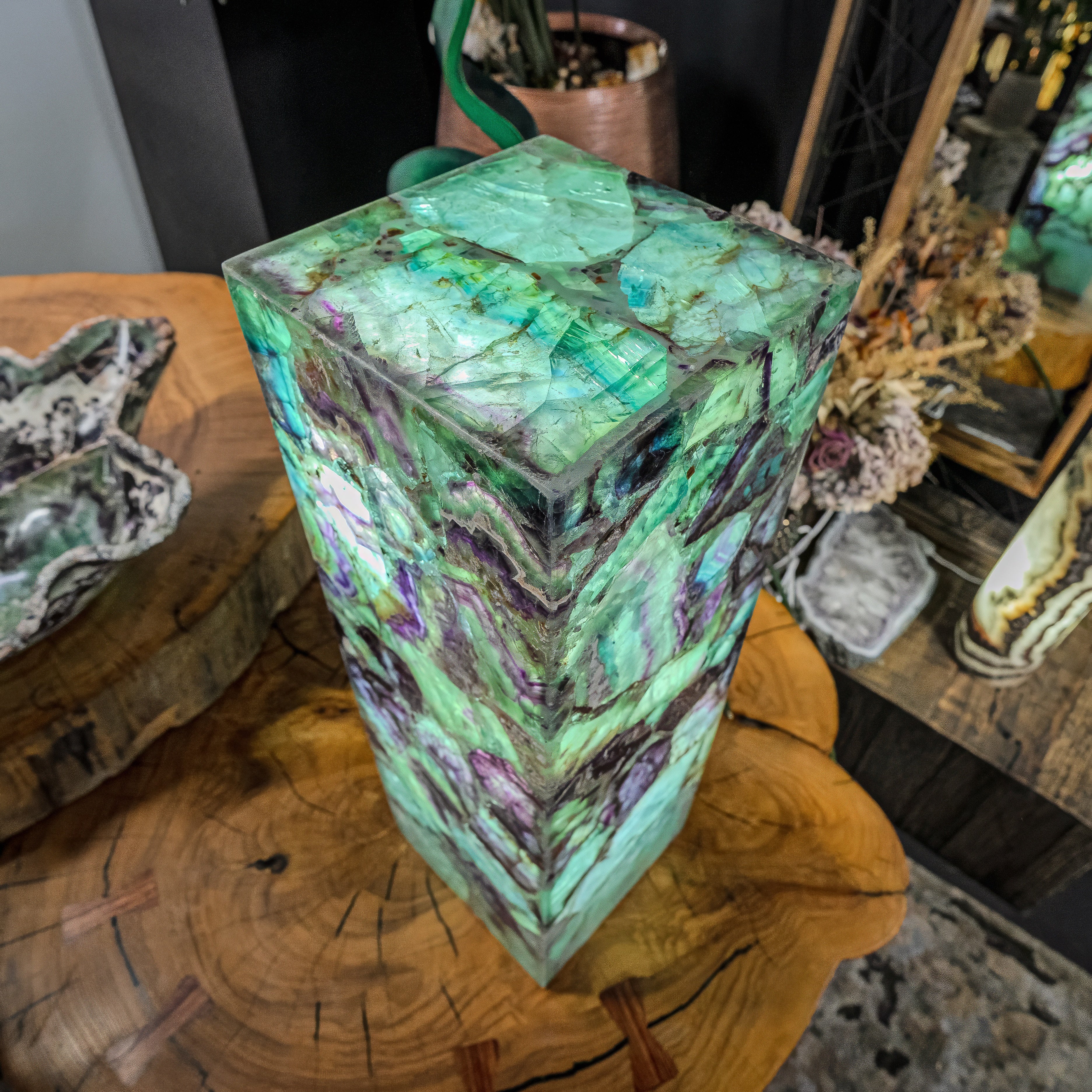 Fluorite Crystal Table Lamp (Medium Size) #3