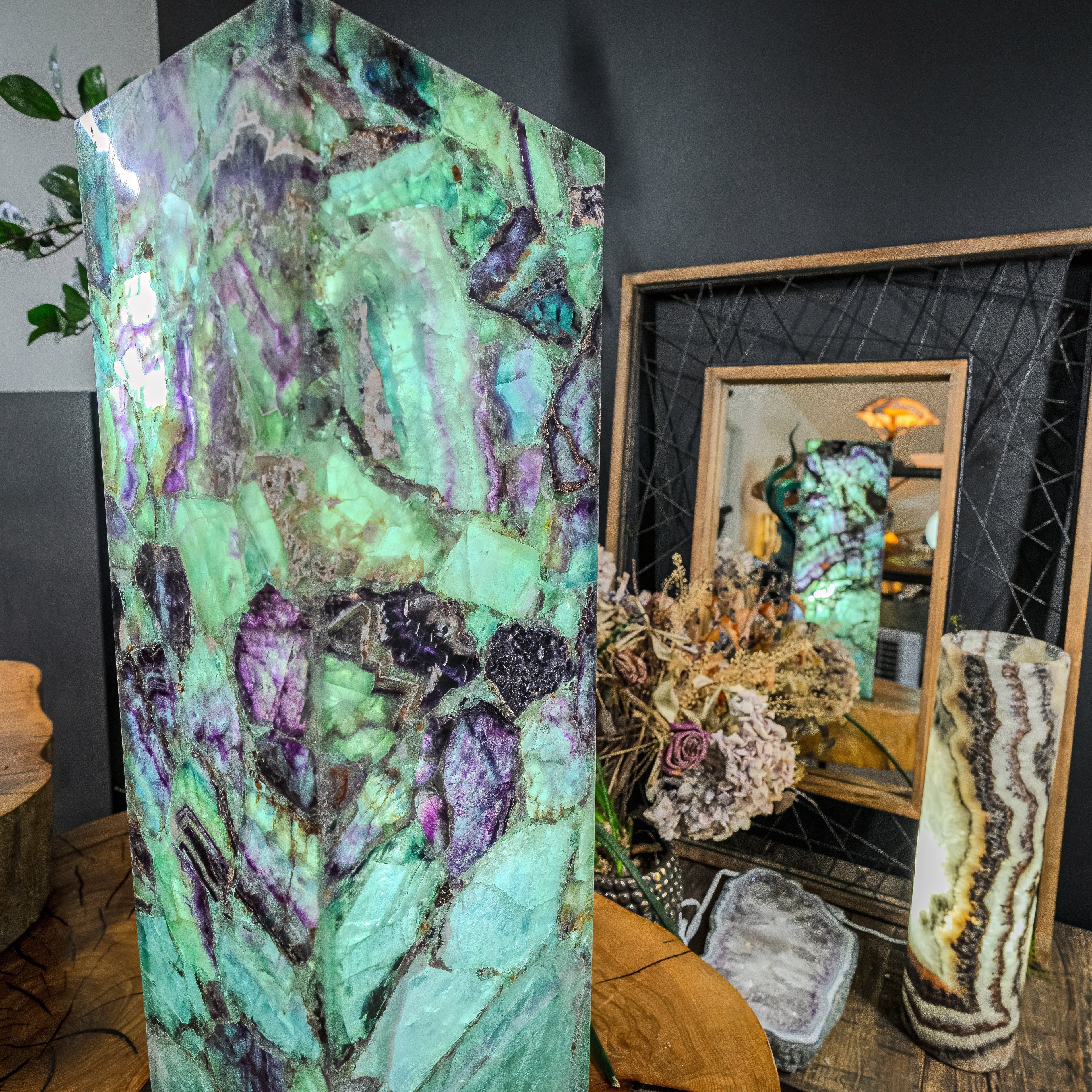 Fluorite Crystal Table Lamp (Medium Size) #3