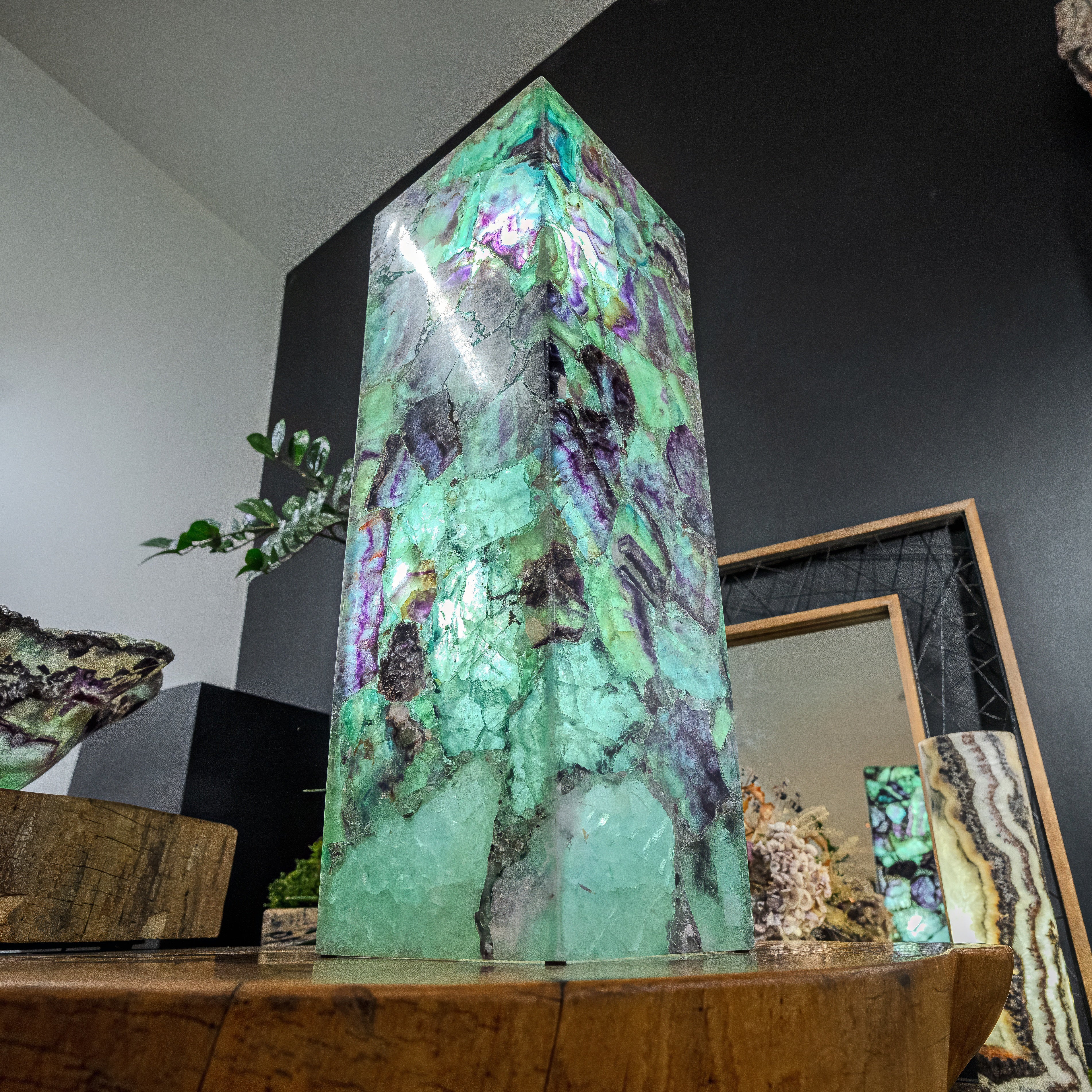 Fluorite Crystal Table Lamp (Medium Size) #3