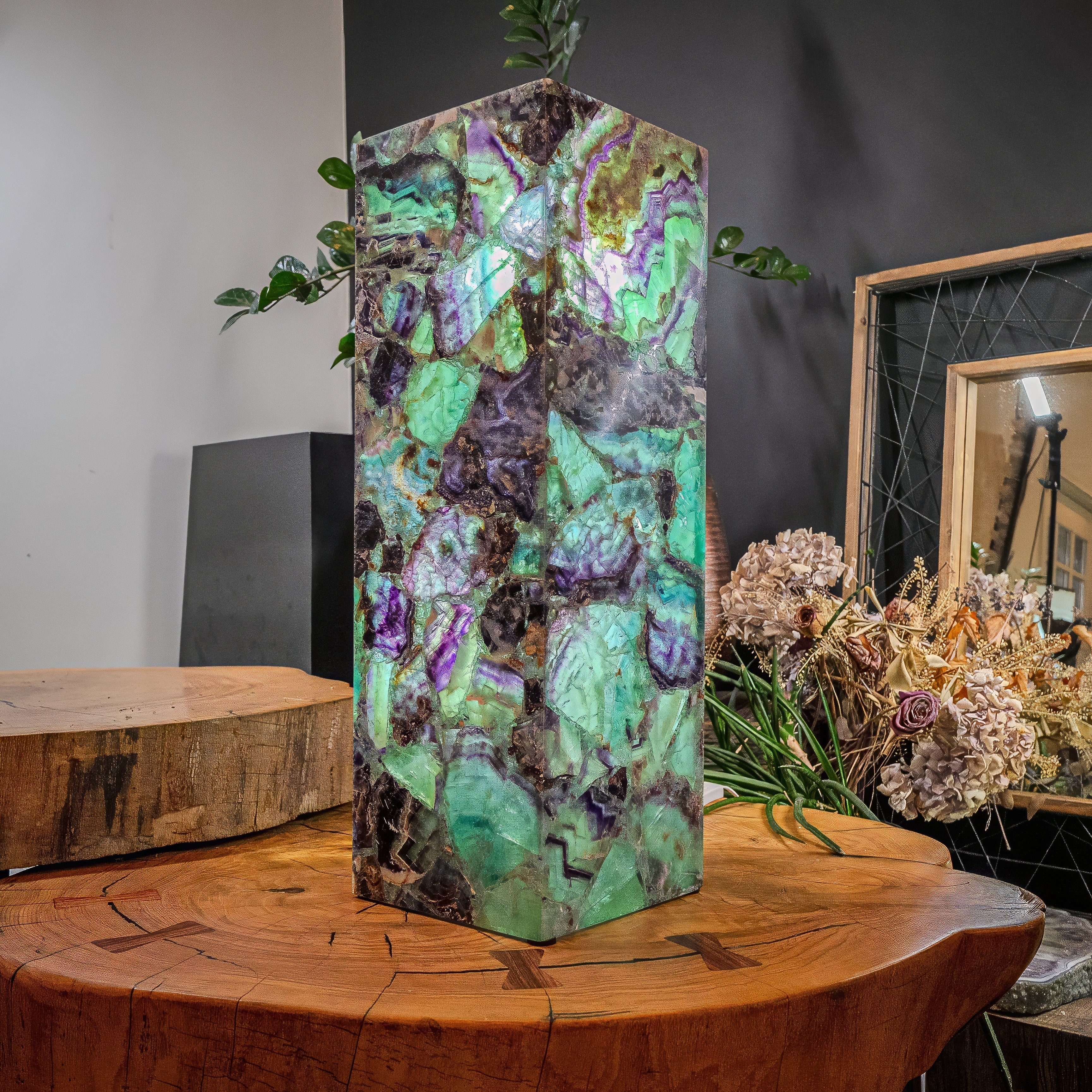 Fluorite Crystal Table Lamp (Medium Size) #4