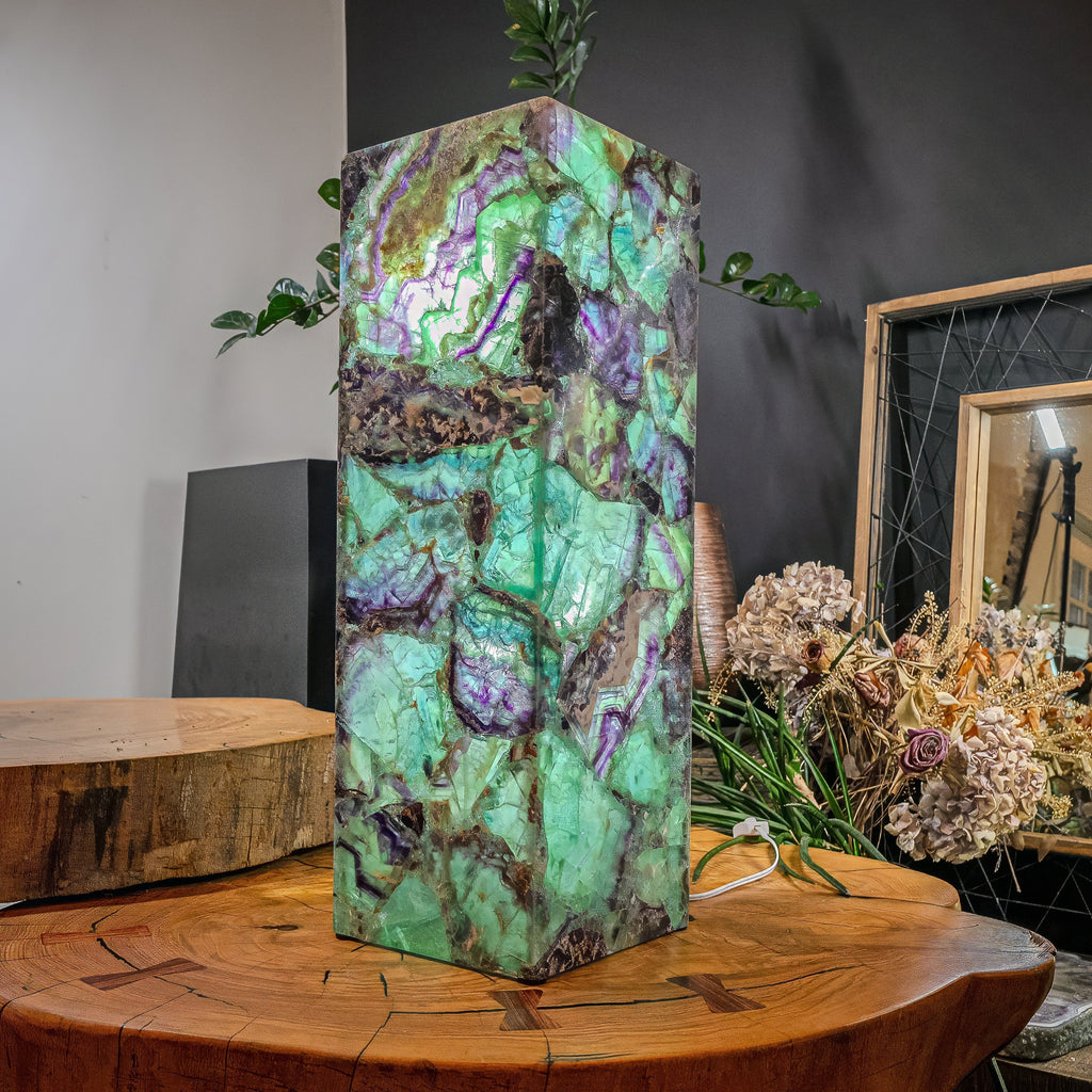 Fluorite Crystal Table Lamp (Medium Size) #4