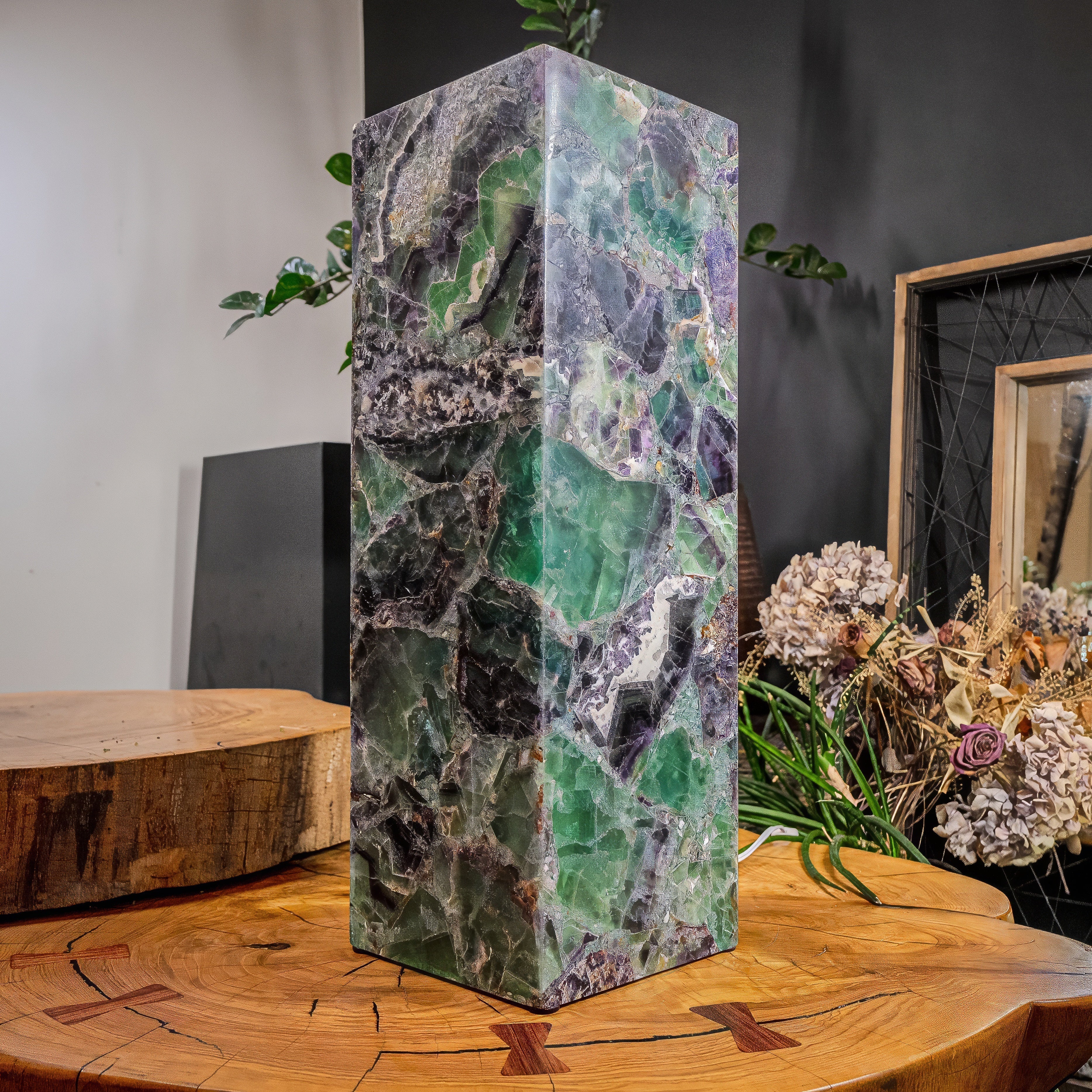 Fluorite Crystal Table Lamp (Medium Size) #4