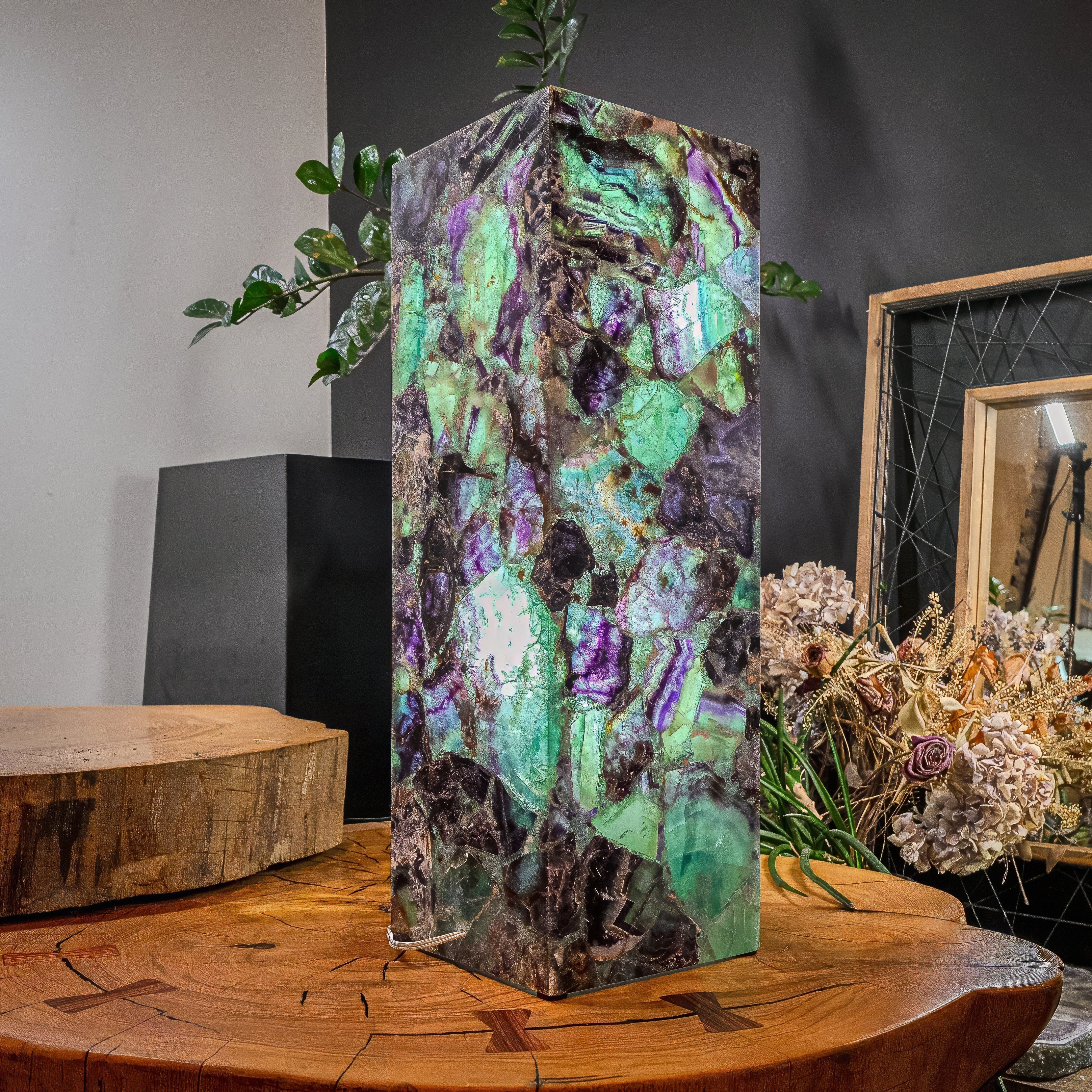 Fluorite Crystal Table Lamp (Medium Size) #4