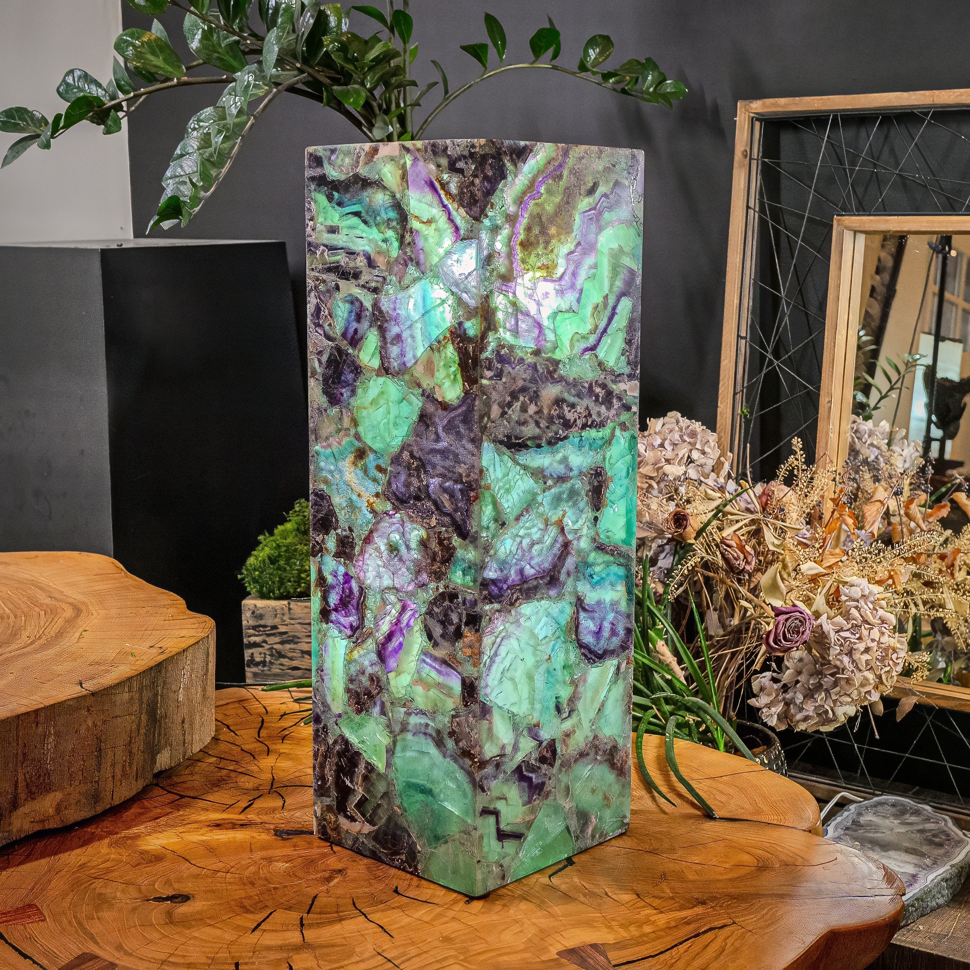 Fluorite Crystal Table Lamp (Medium Size) #4