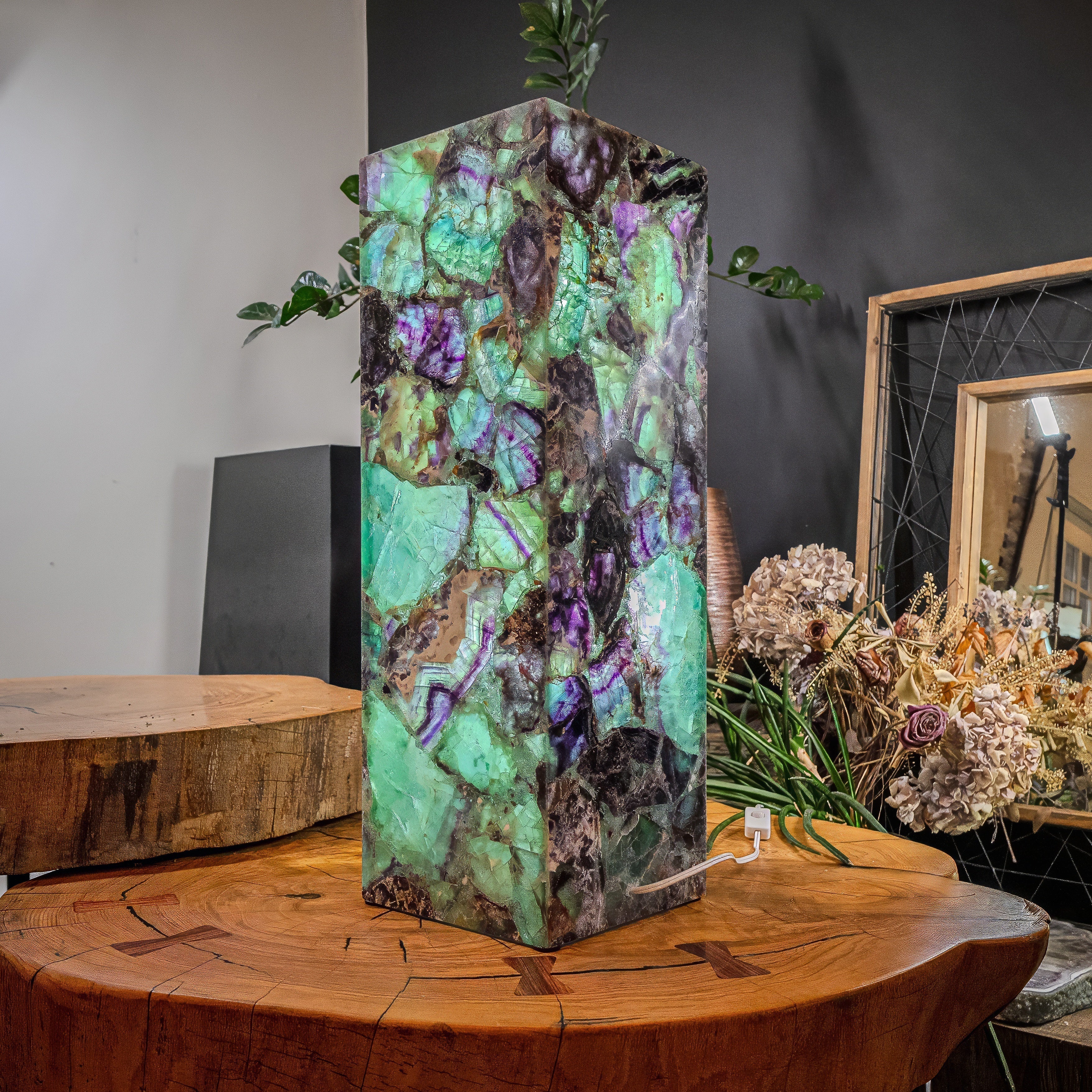 Fluorite Crystal Table Lamp (Medium Size) #4