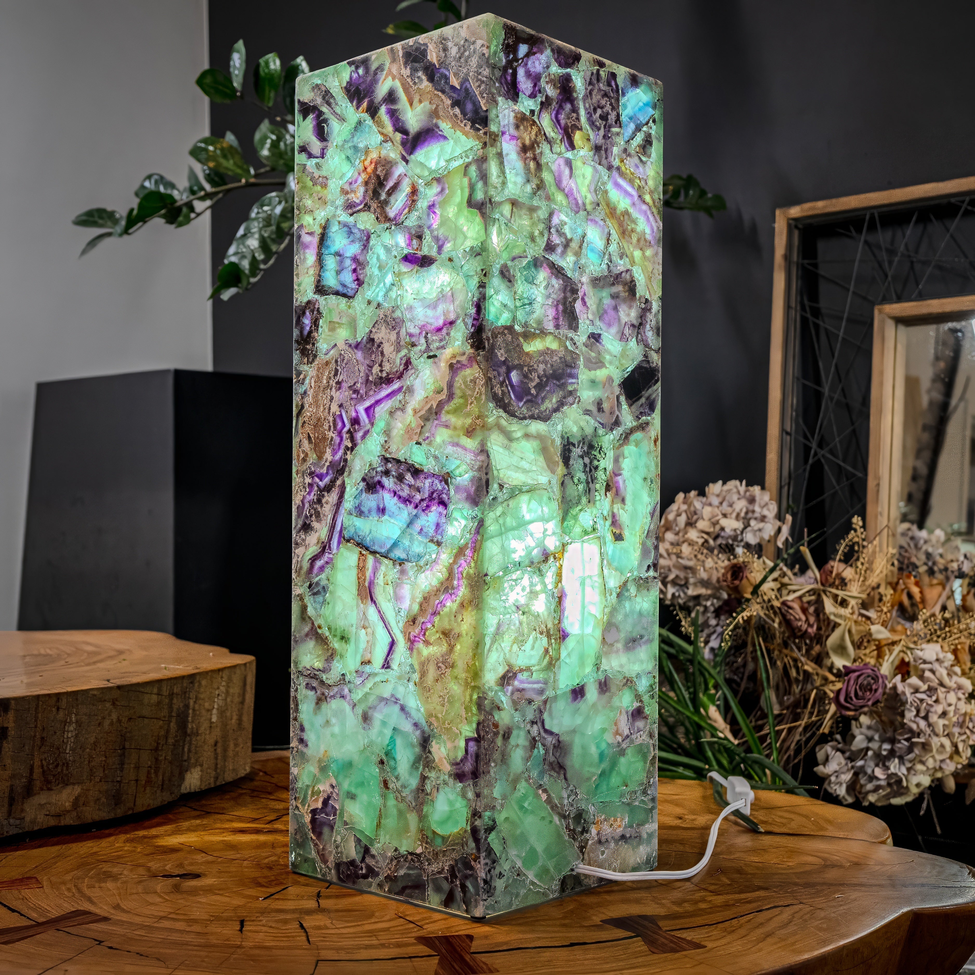 Fluorite Crystal Table Lamp (Medium Size) #5