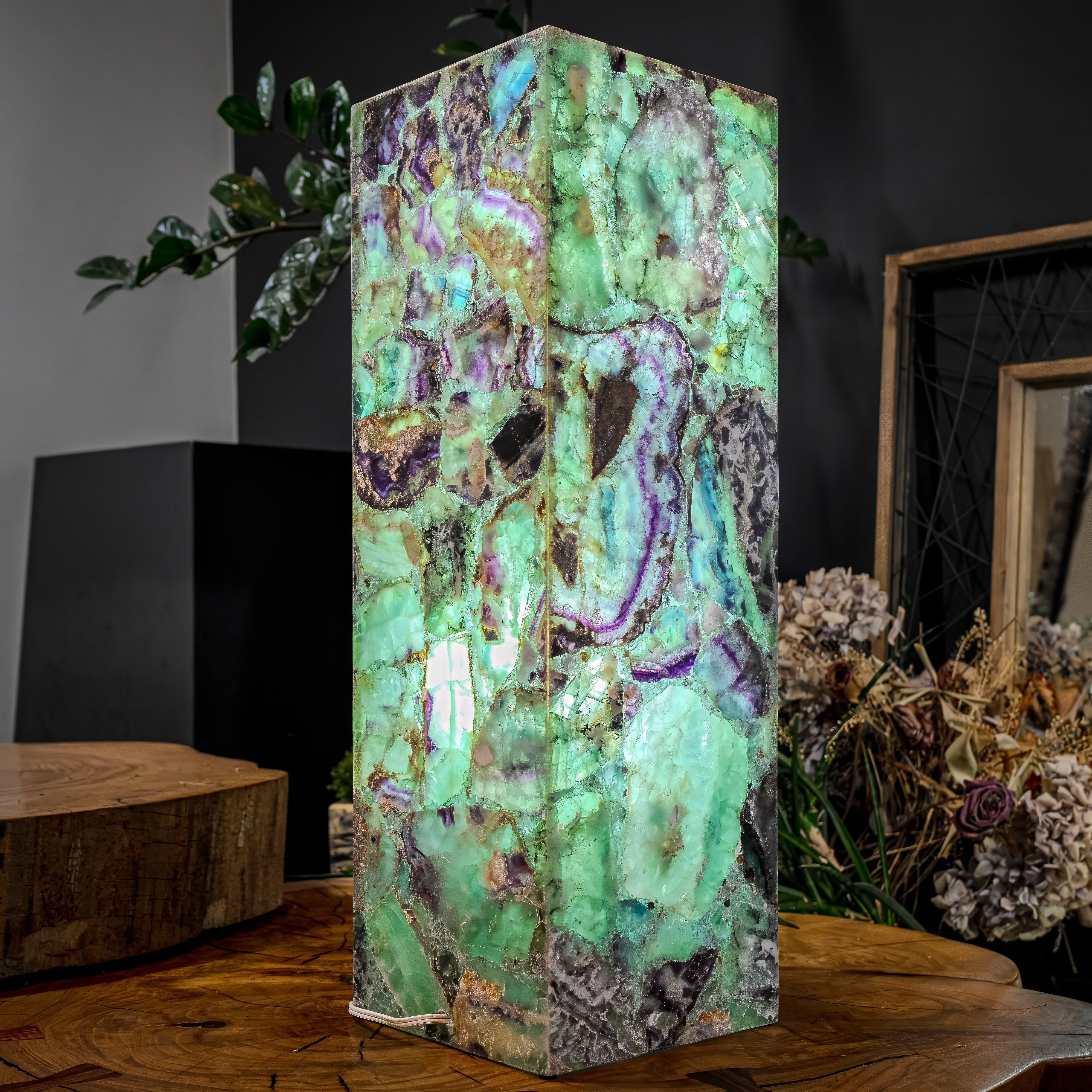 Fluorite Crystal Table Lamp (Medium Size) #5